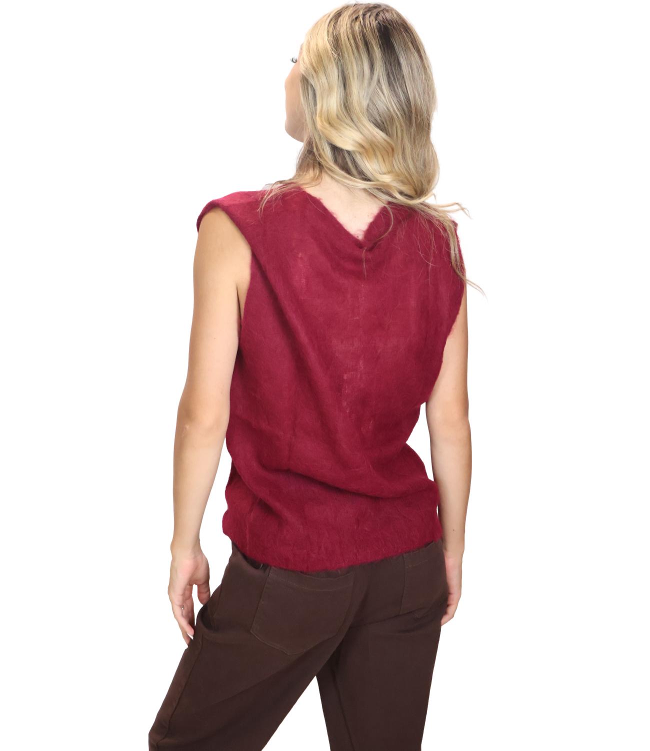 Kontatto Gilet Trecce Marsala Donna