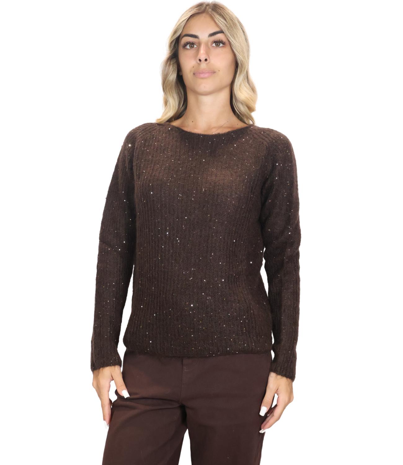 Kontatto Maglia Scollo Barca Moka Donna
