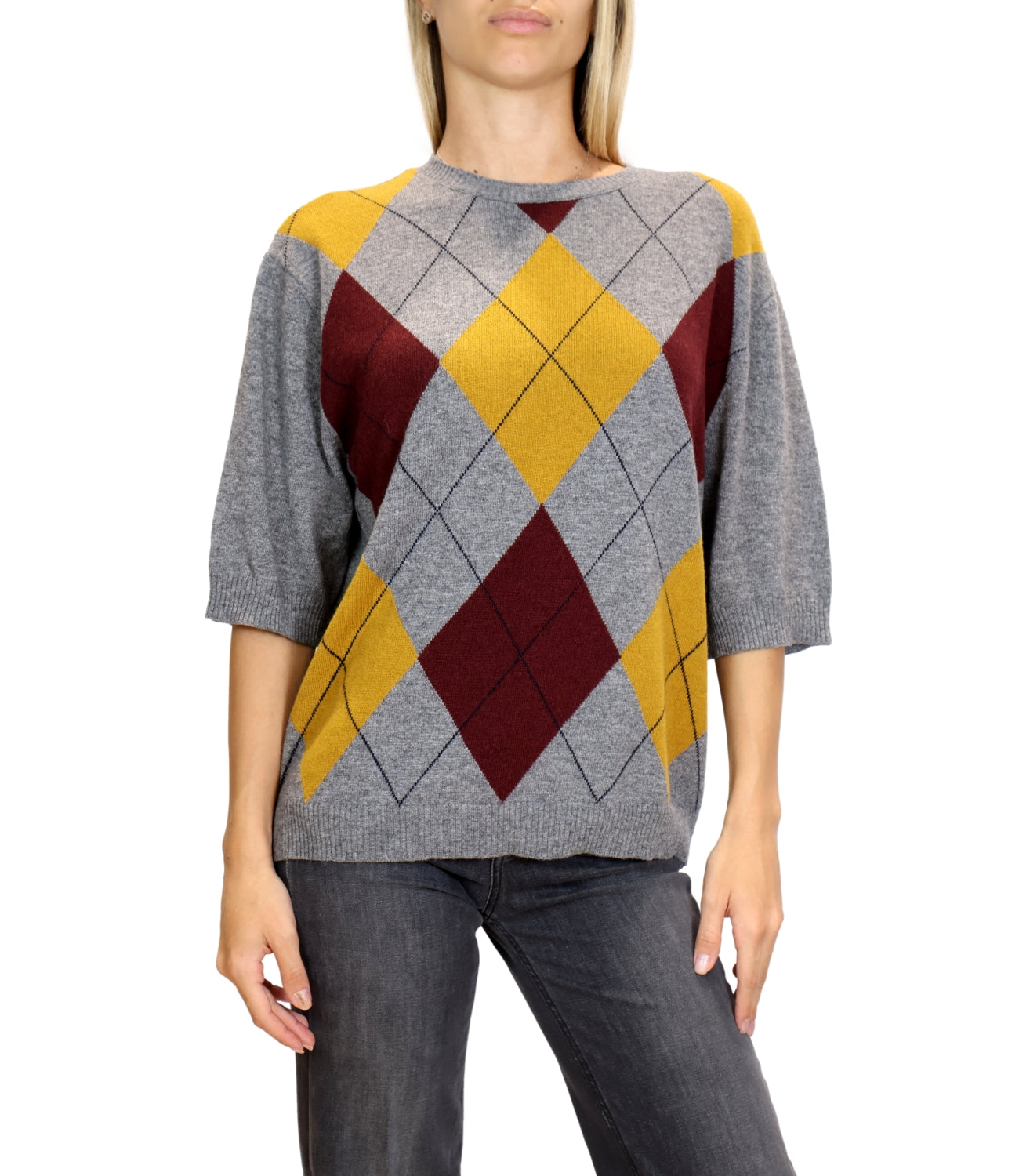 Kontatto Maglia Rombi Grigio Donna