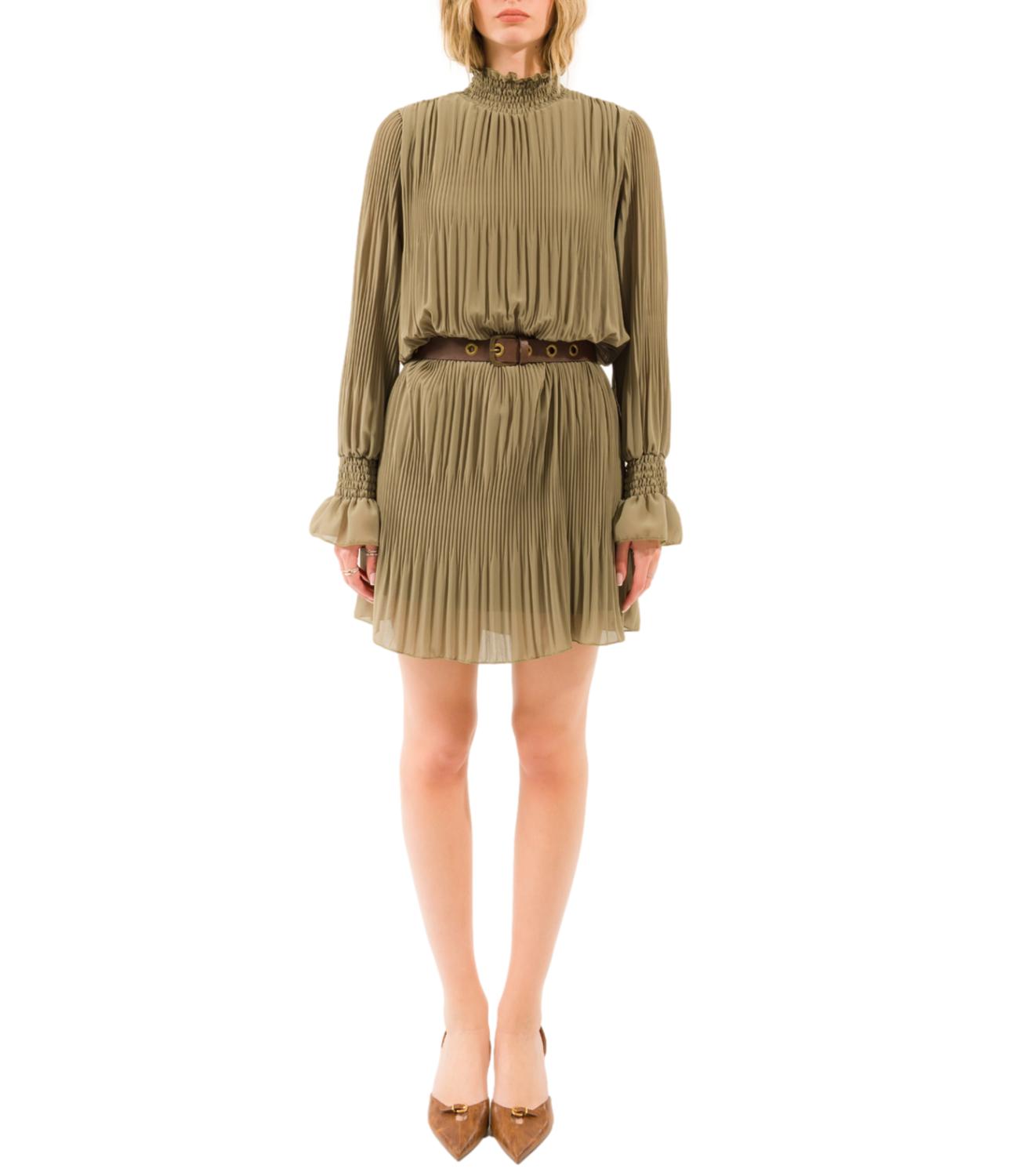Kontatto Abito Plisse Khaki Donna