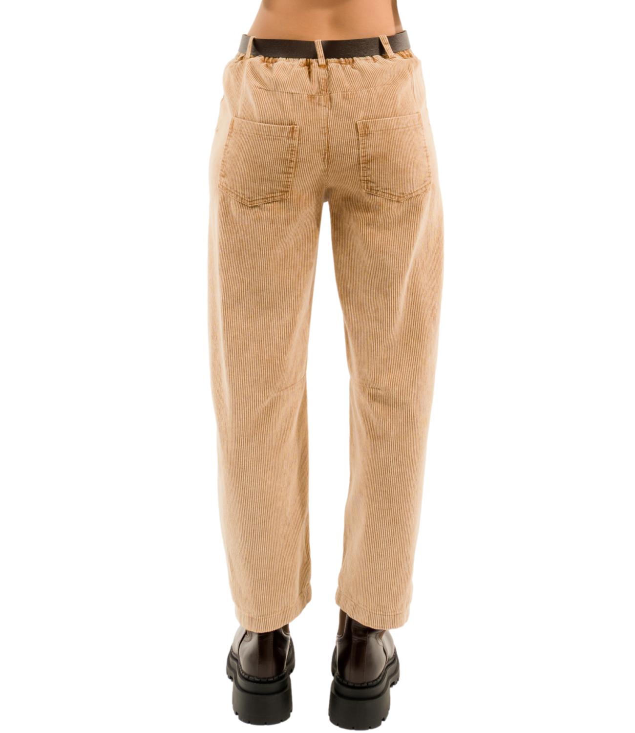 Kontatto Pantalone Barrel Velluto Sughero Donna