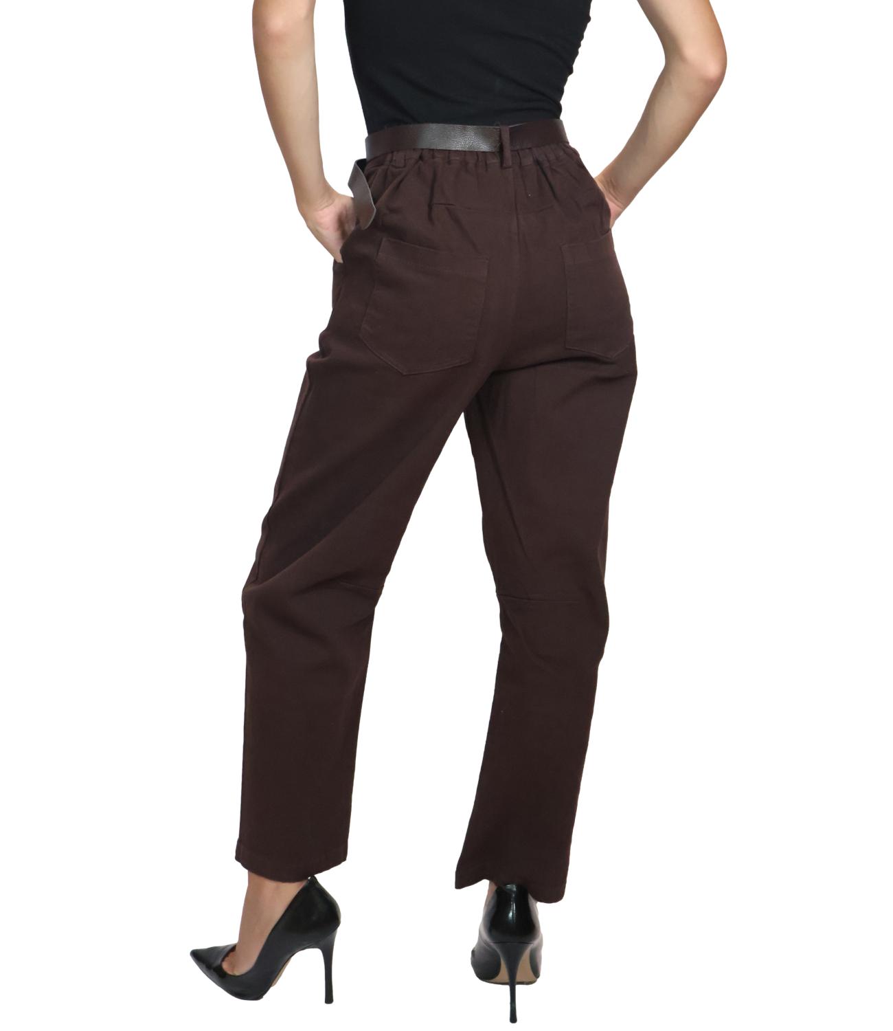 Kontatto Pantalone Barrel Moka Donna