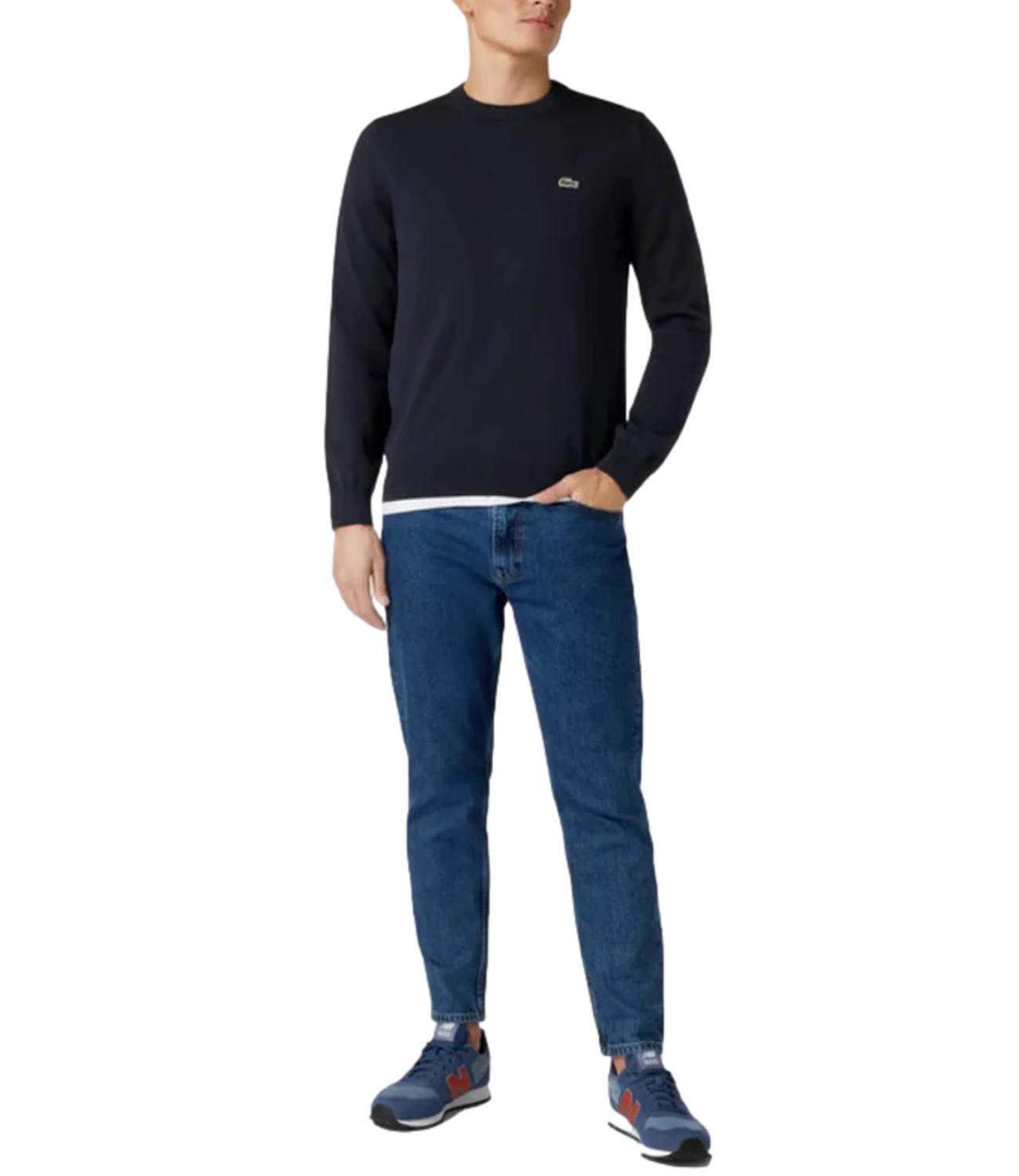 Lacoste pullover girocollo blu uomo