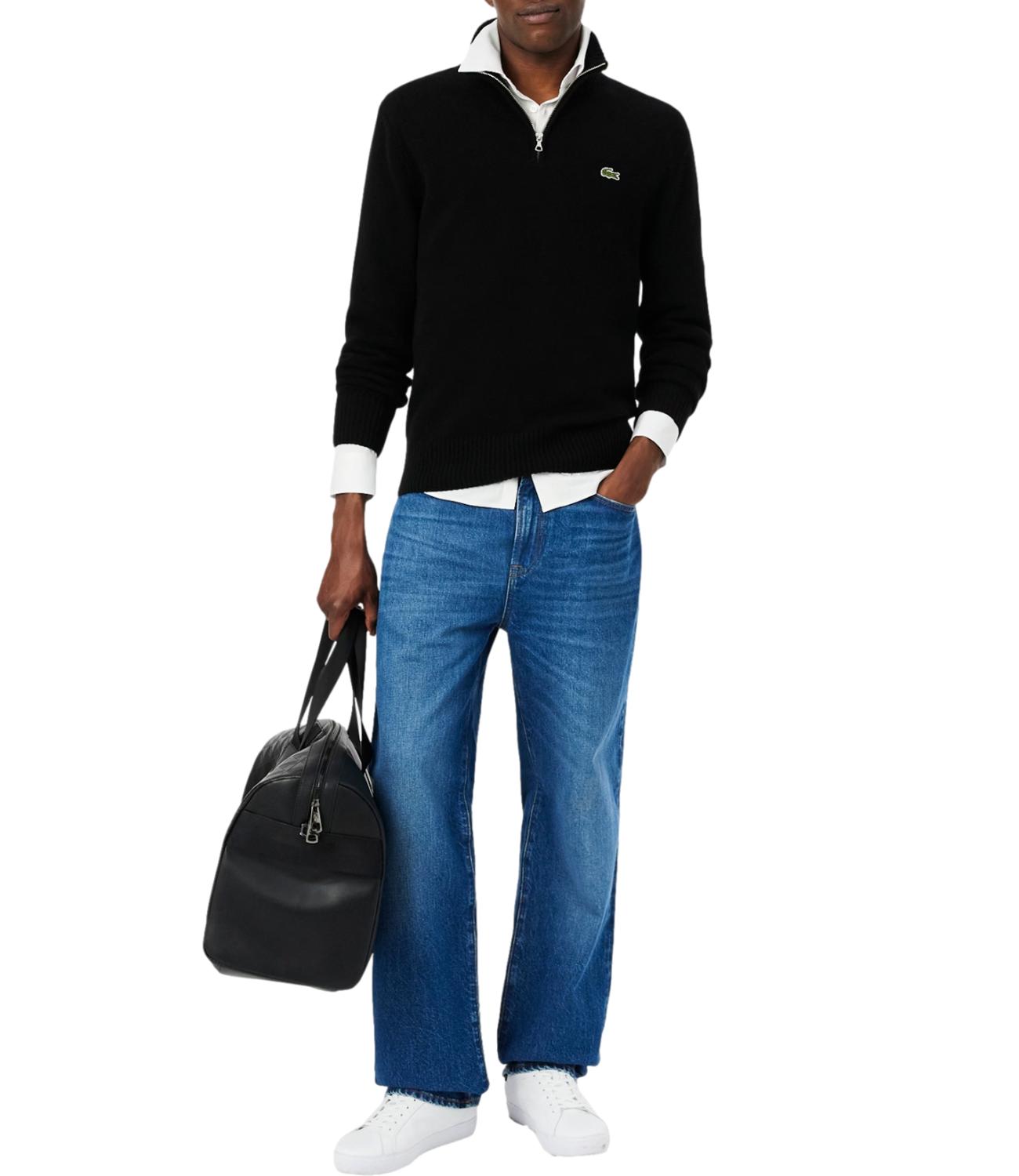 Lacoste pullover a collo alto in lana nero