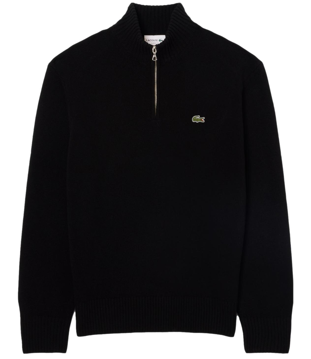 Lacoste pullover a collo alto in lana nero