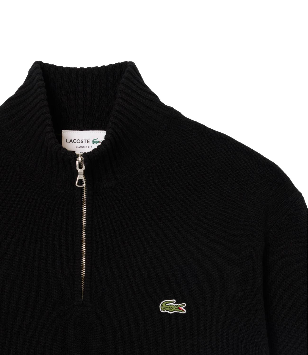Lacoste pullover a collo alto in lana nero
