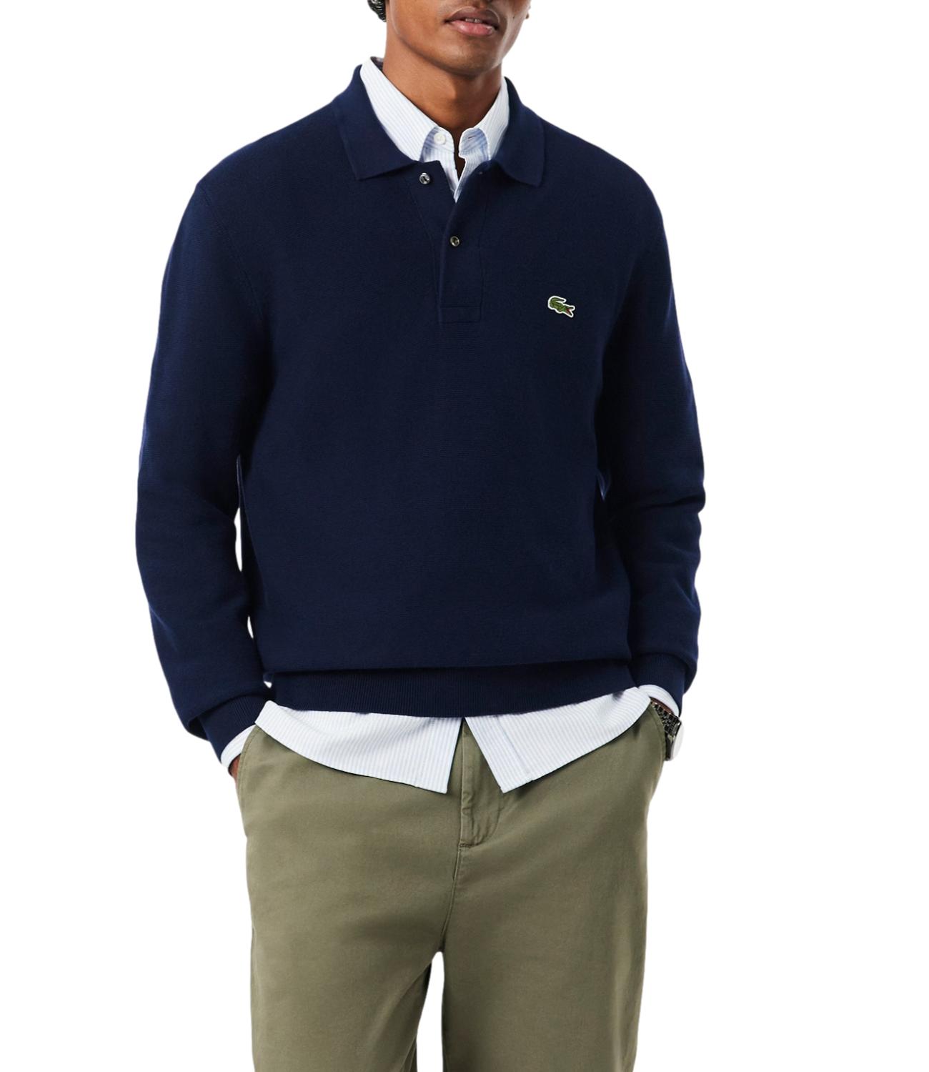 Lacoste Polo a maniche lunghe blu scuro