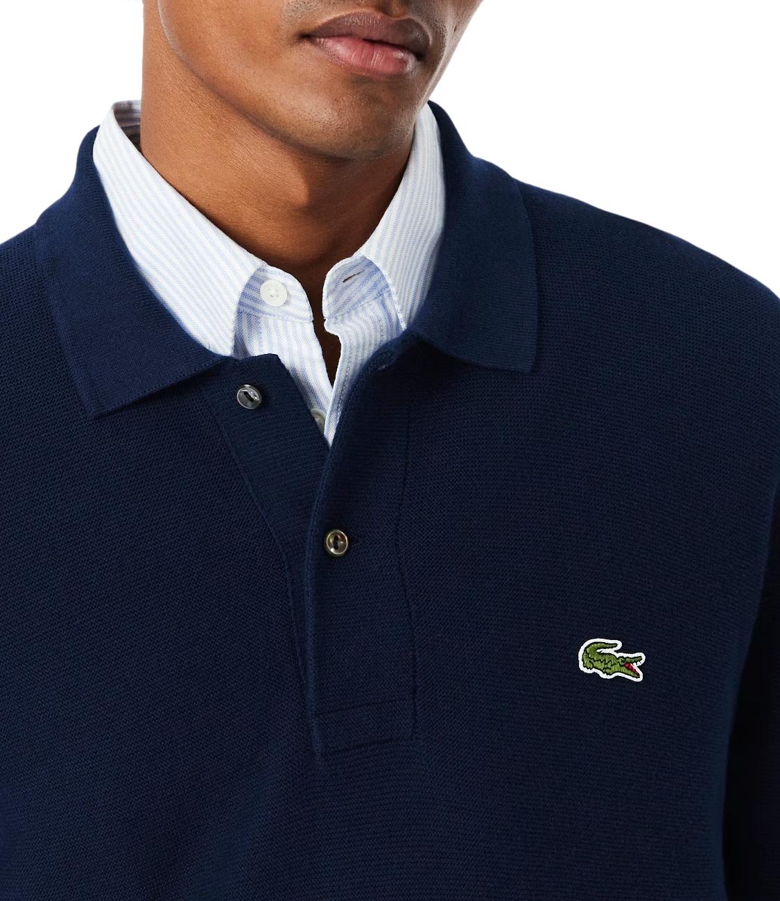 Lacoste Polo a maniche lunghe blu scuro