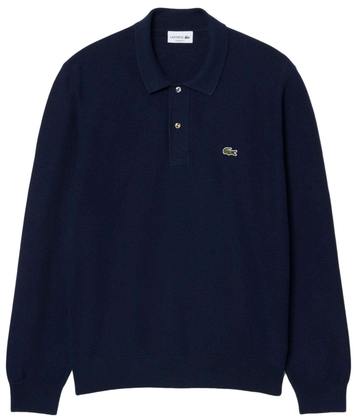 Lacoste Polo a maniche lunghe blu scuro