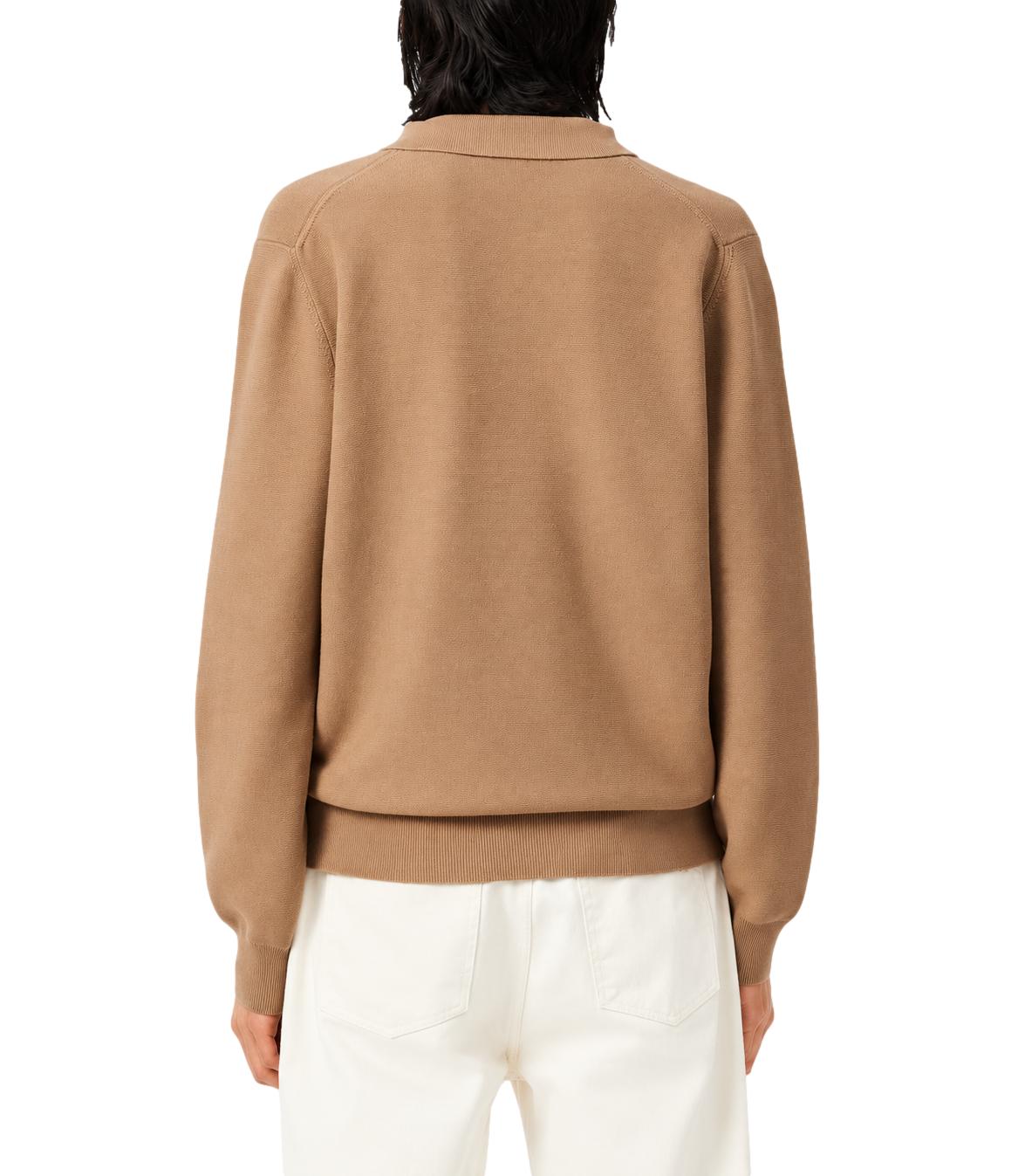 Lacoste Polo a maniche lunghe beige cammello
