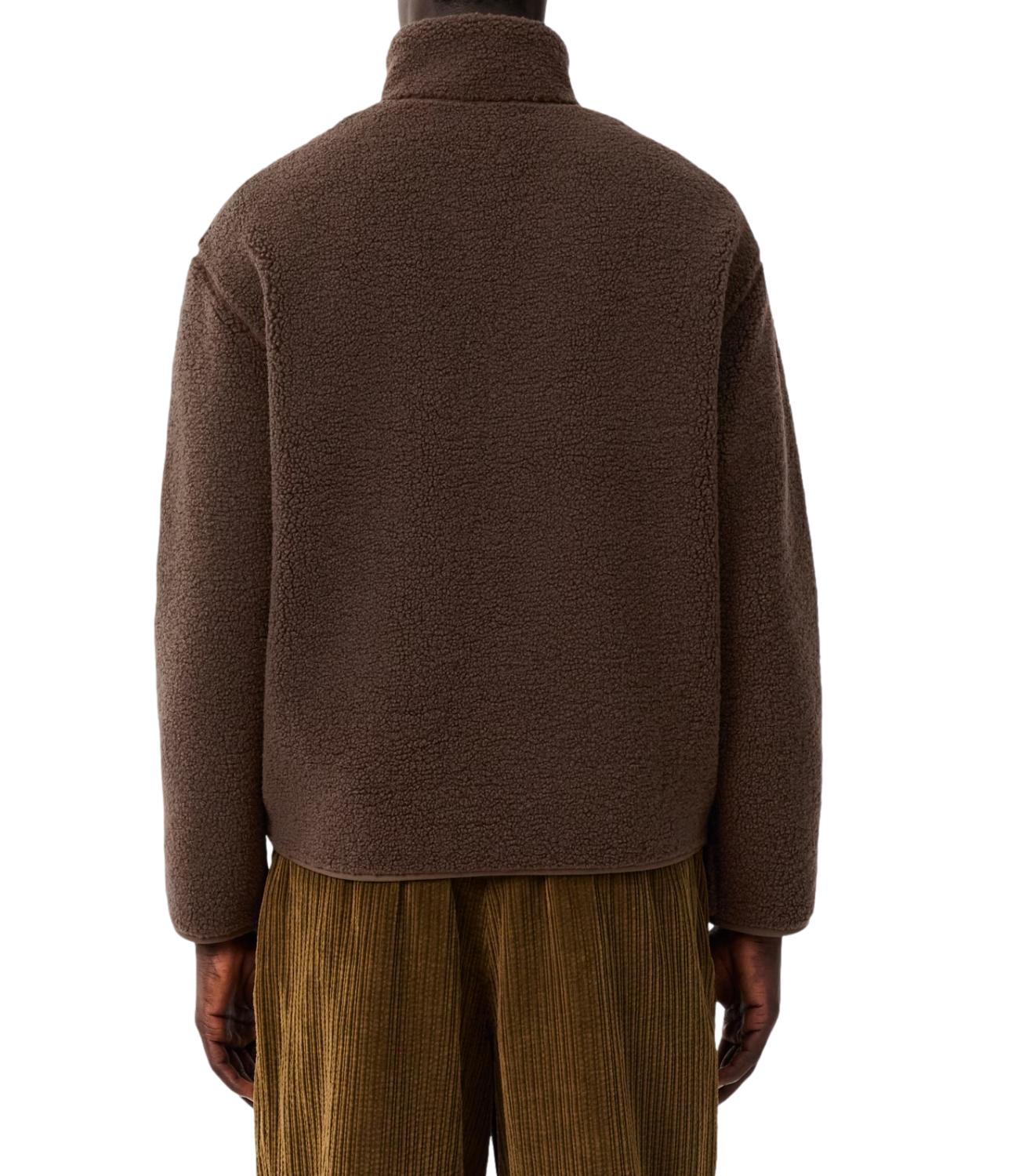 Lacoste Giacca a collo alto in sherpa marrone
