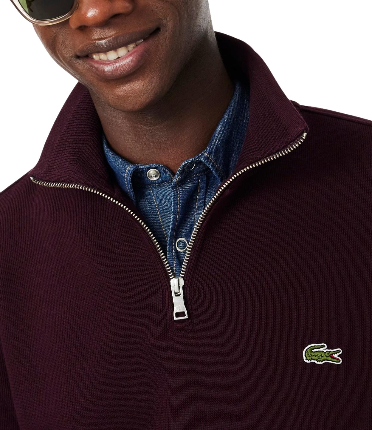 Lacoste Felpa Interlock Burgundy Uomo