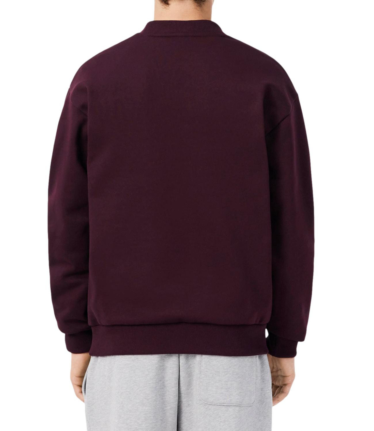 LACOSTE Felpa girocollo burgundy uomo
