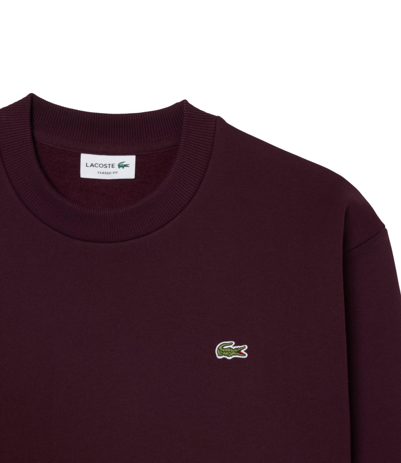 LACOSTE Felpa girocollo burgundy uomo