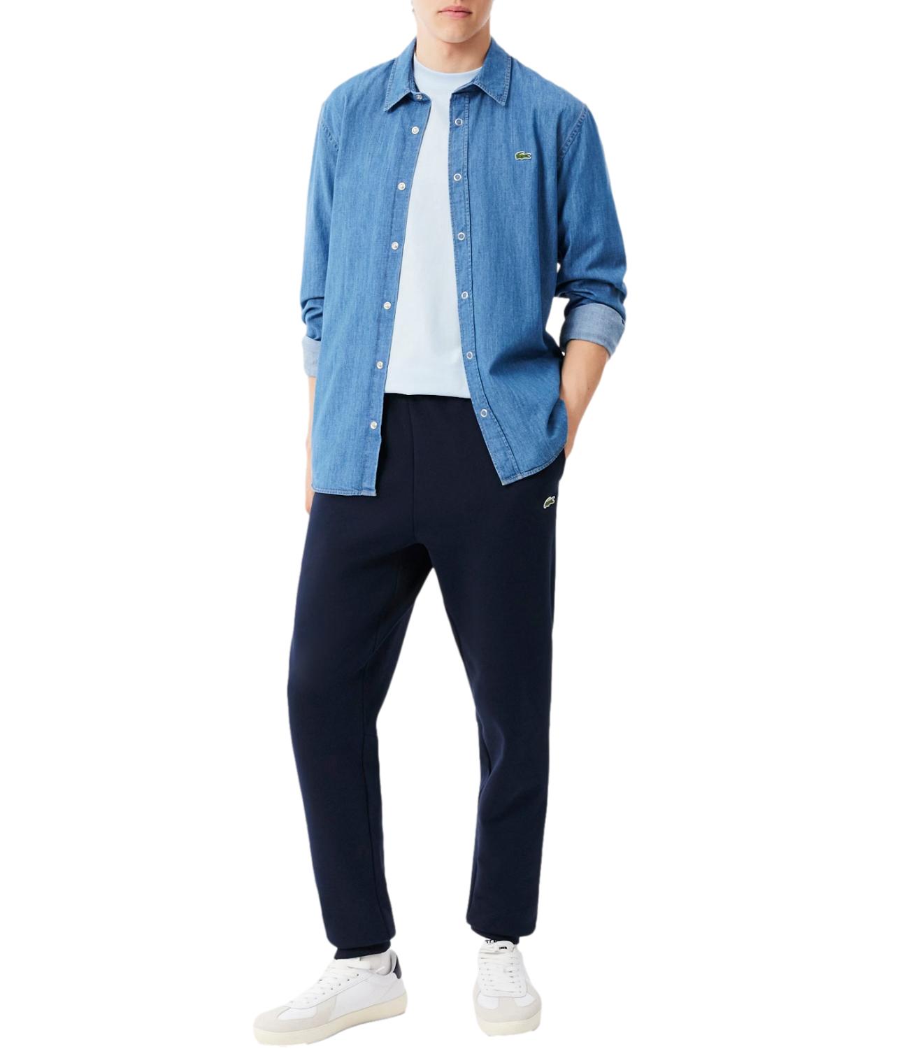 LACOSTE pantalone felpato blu uomo