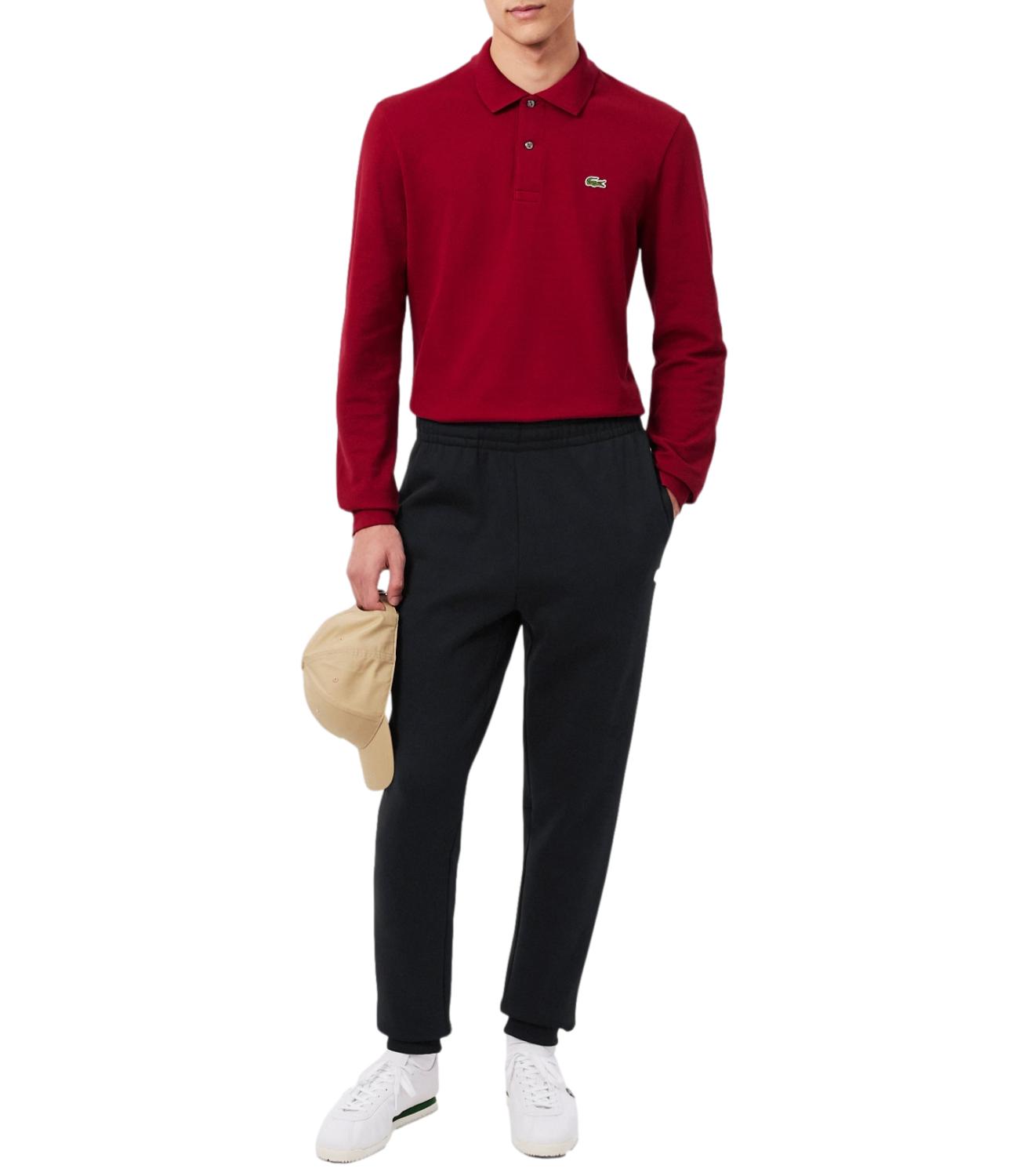 LACOSTE Pantalone felpato nero uomo
