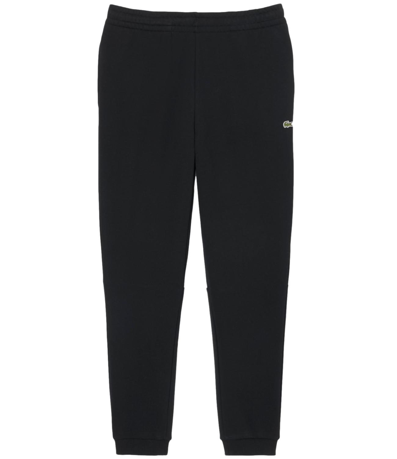 LACOSTE Pantalone felpato nero uomo