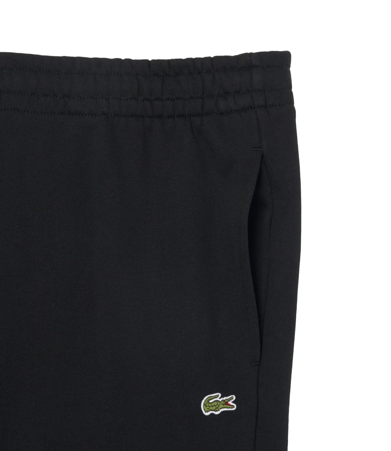 LACOSTE Pantalone felpato nero uomo