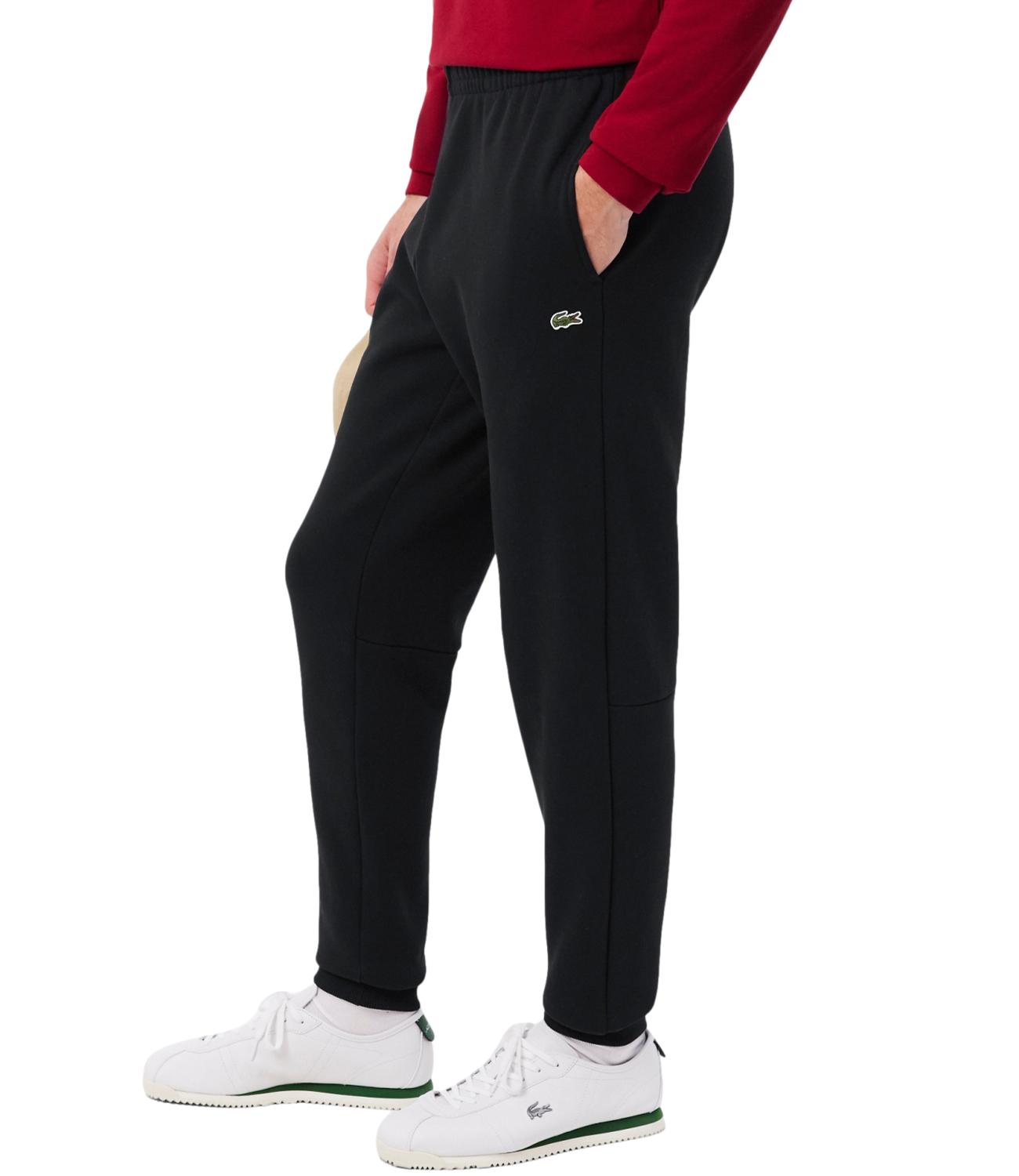 LACOSTE Pantalone felpato nero uomo