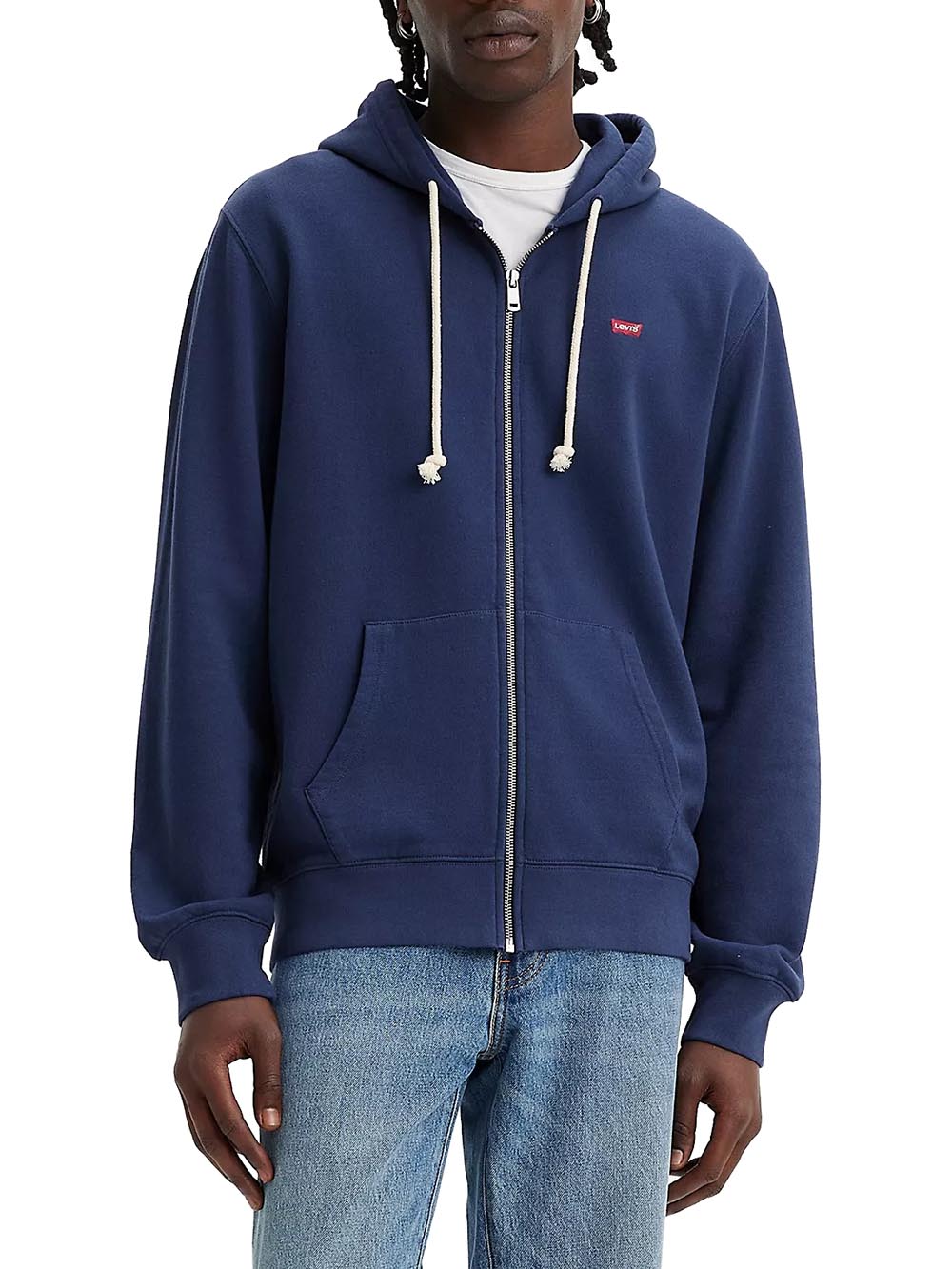 Felpa Girocollo Levi's uomo blu con cappuccio