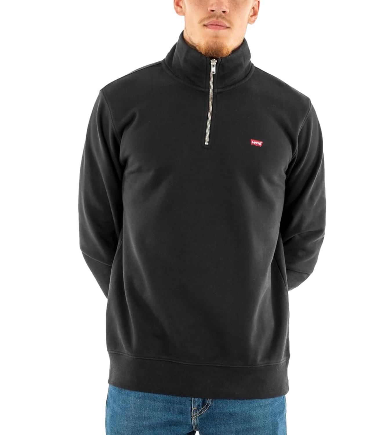 Felpa mezza zip Levi's uomo nera