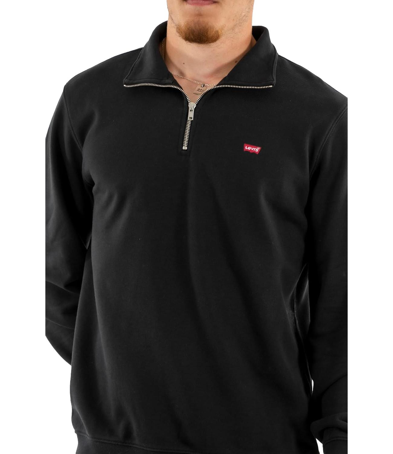 Felpa mezza zip Levi's uomo nera