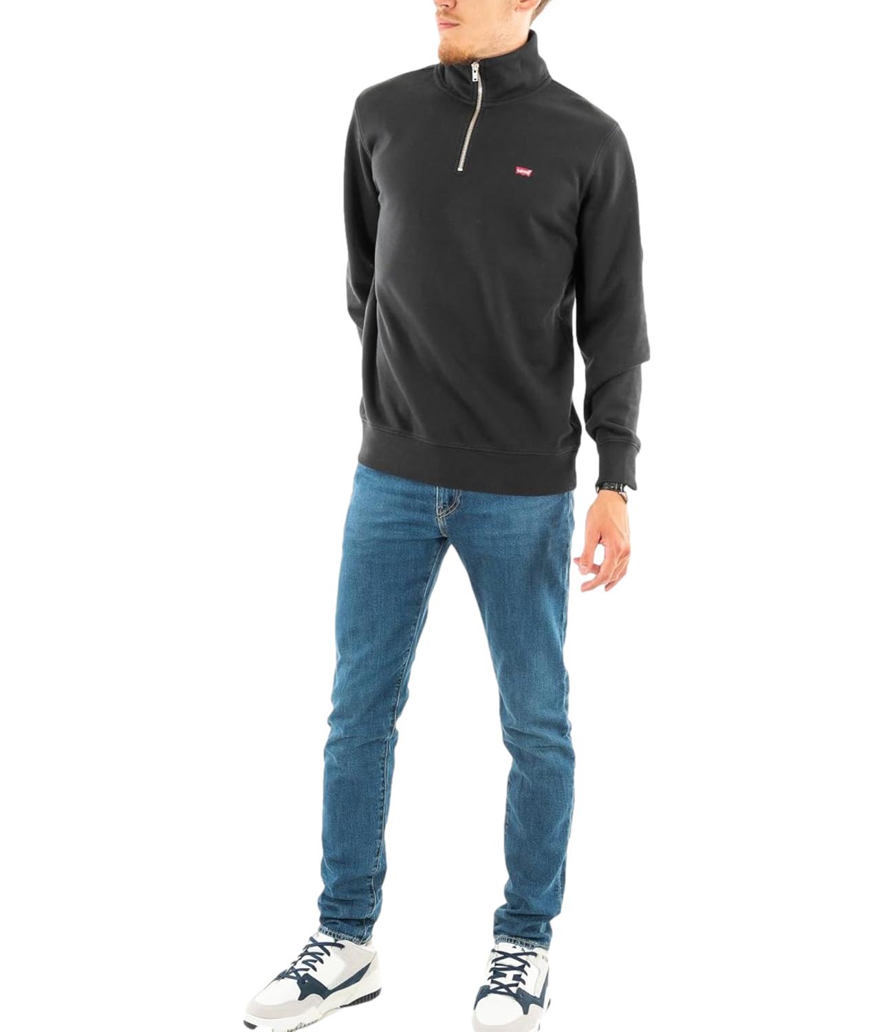 Felpa mezza zip Levi's uomo nera