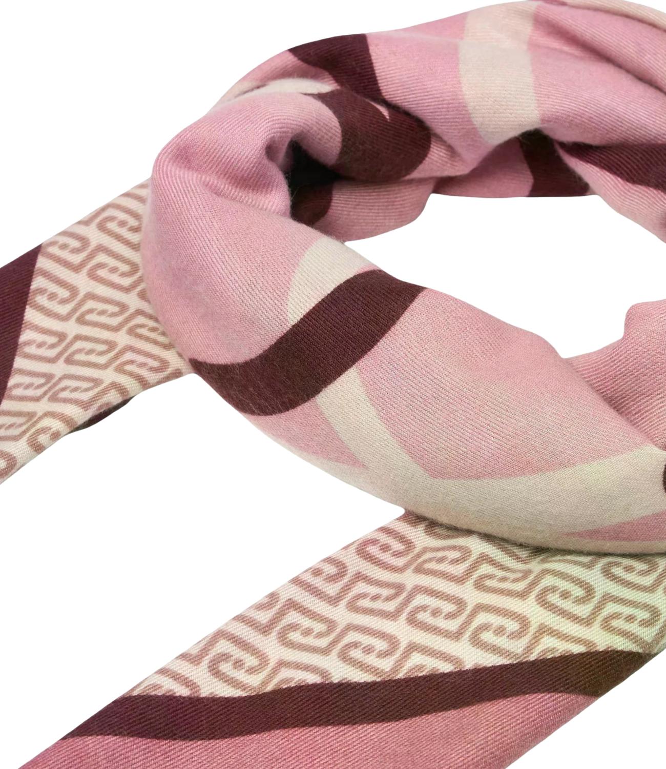 Liu Jo Foulard Portalogo C/Block Red Aubergine Donna