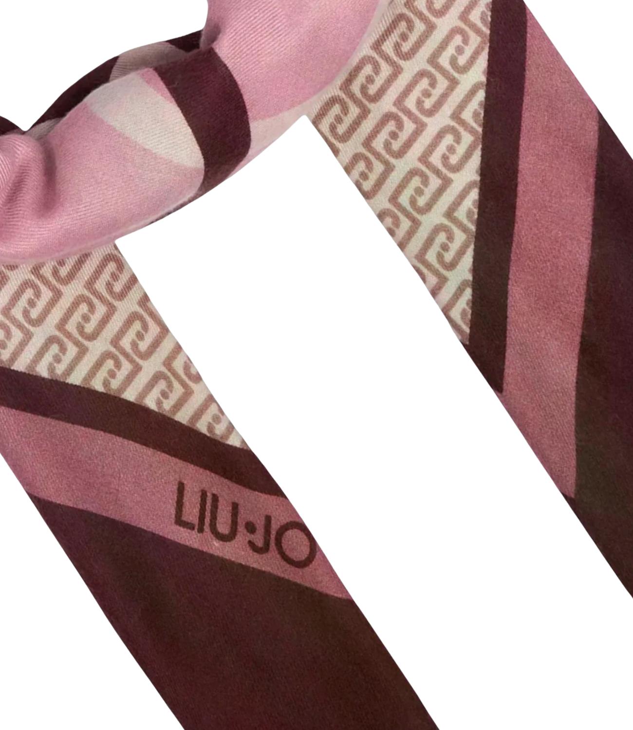 Liu Jo Foulard Portalogo C/Block Red Aubergine Donna