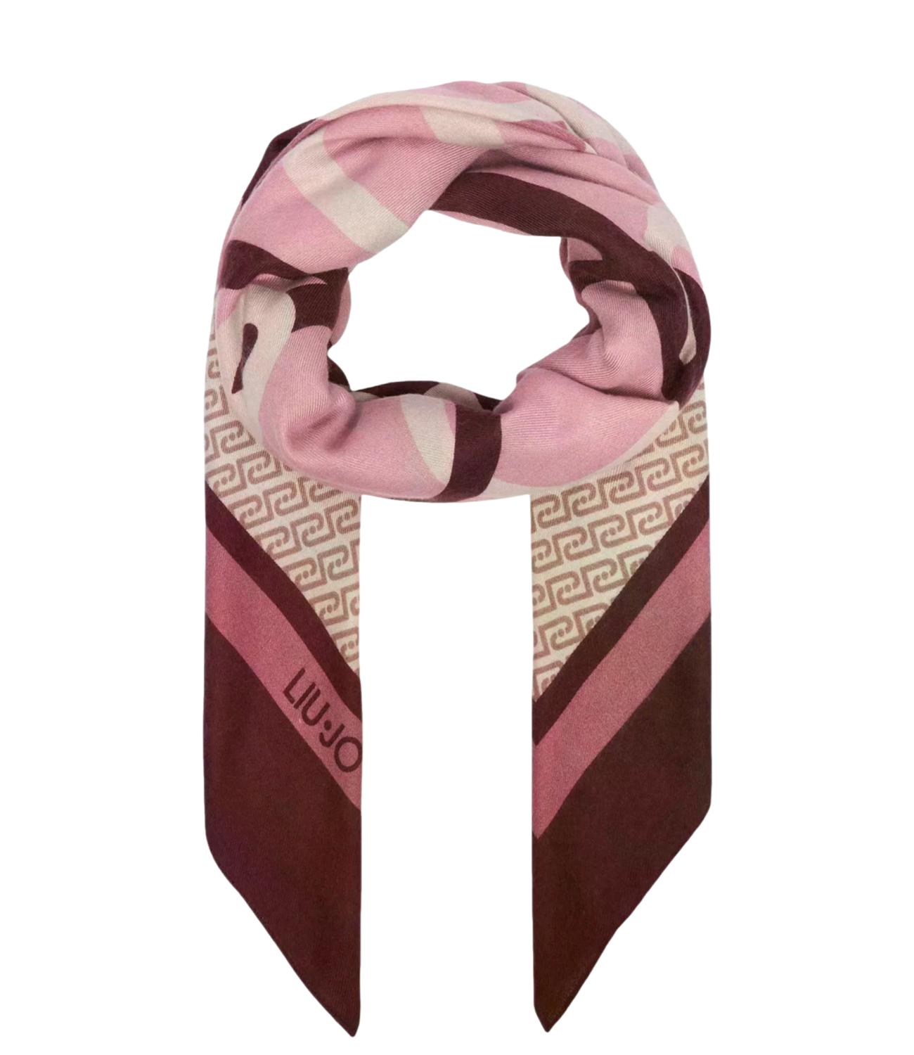 Liu Jo Foulard Portalogo C/Block Red Aubergine Donna