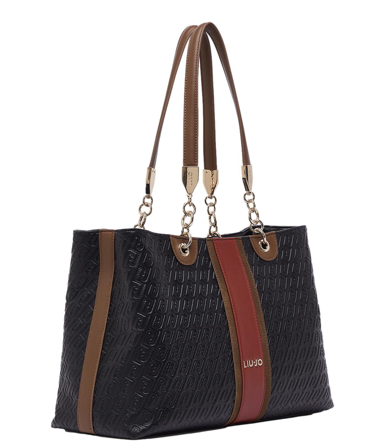 Liu Jo Borsa Tote Monogram Media Nero Donna