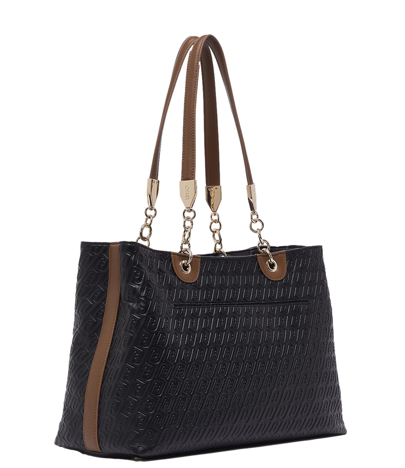 Liu Jo Borsa Tote Monogram Media Nero Donna