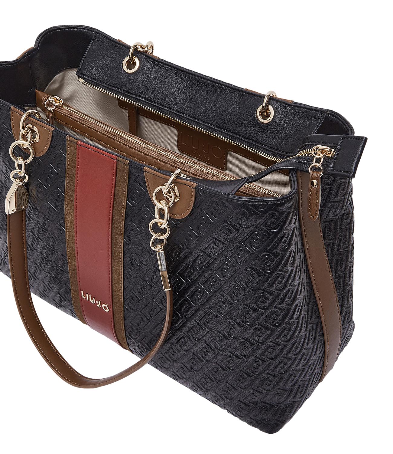 Liu Jo Borsa Tote Monogram Media Nero Donna