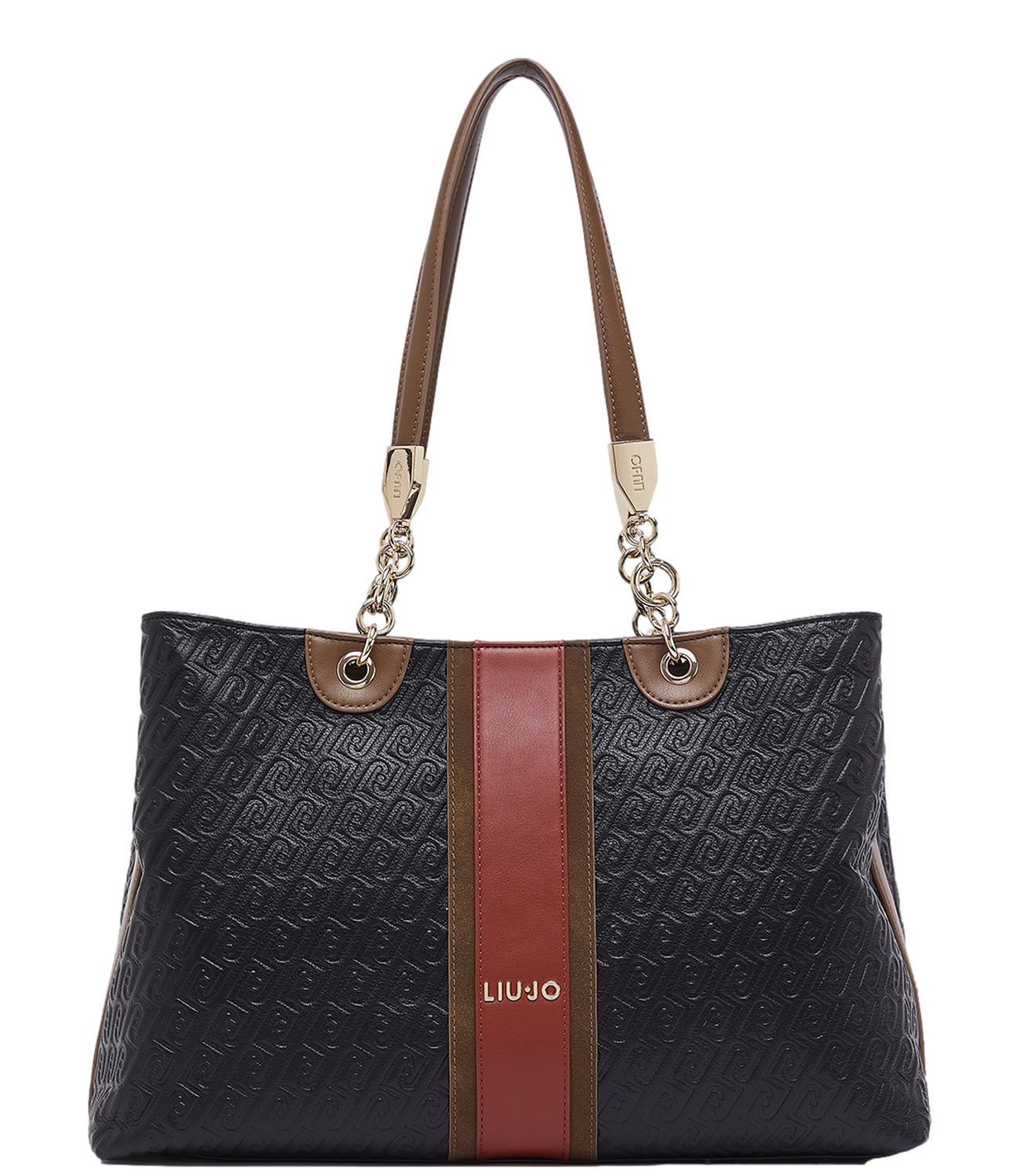 Liu Jo Borsa Tote Monogram Media Nero Donna