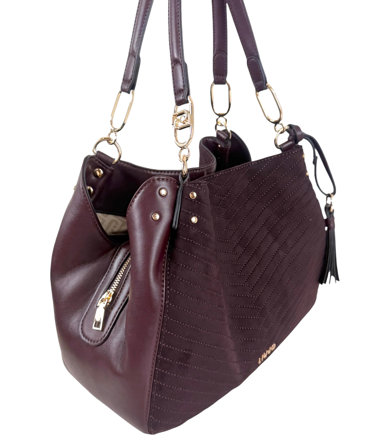 Liu Jo Borsa M Satchel Red Aubergine Donna