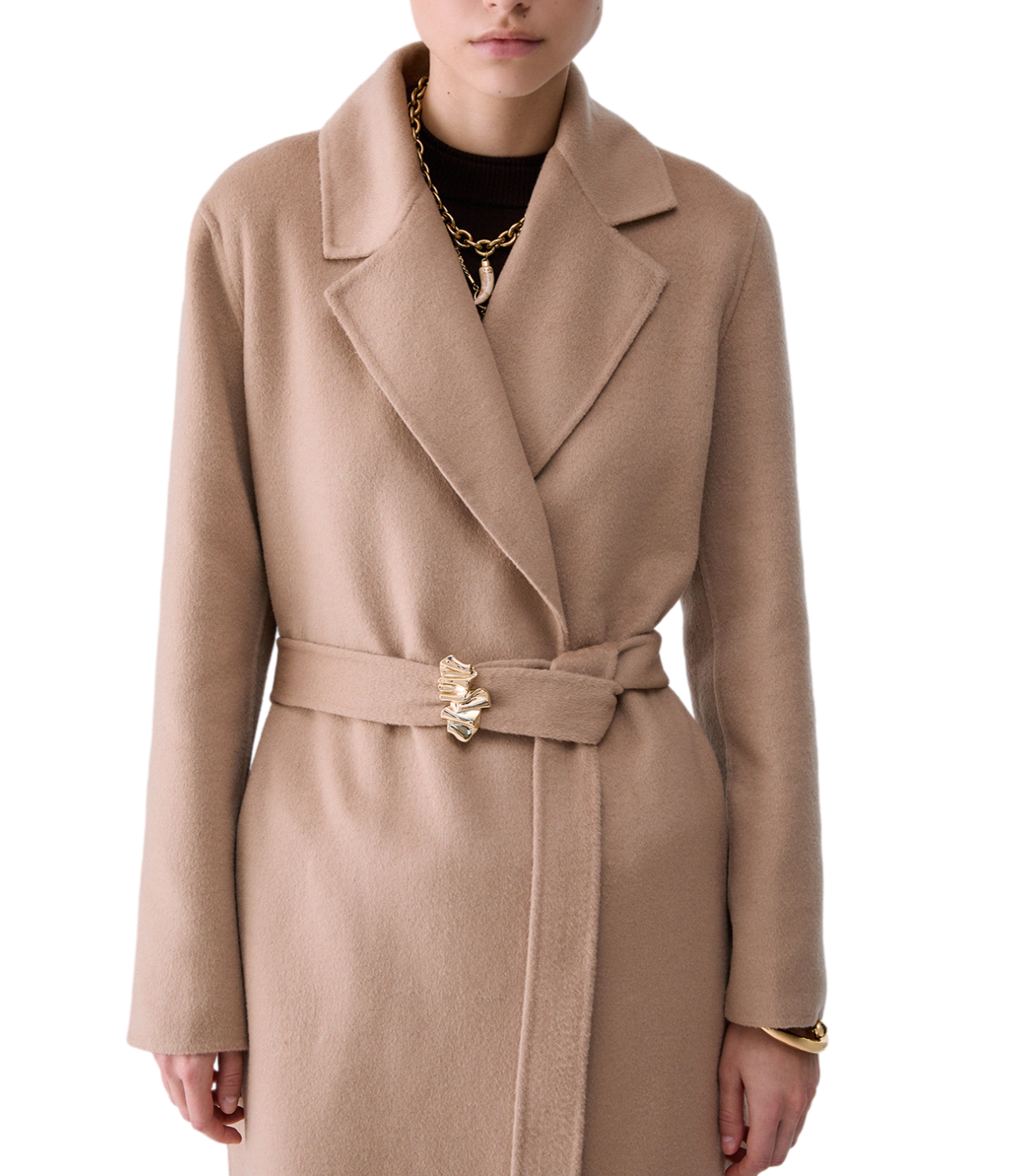 Liu Jo Cappotto Lungo Beige Gold Donna