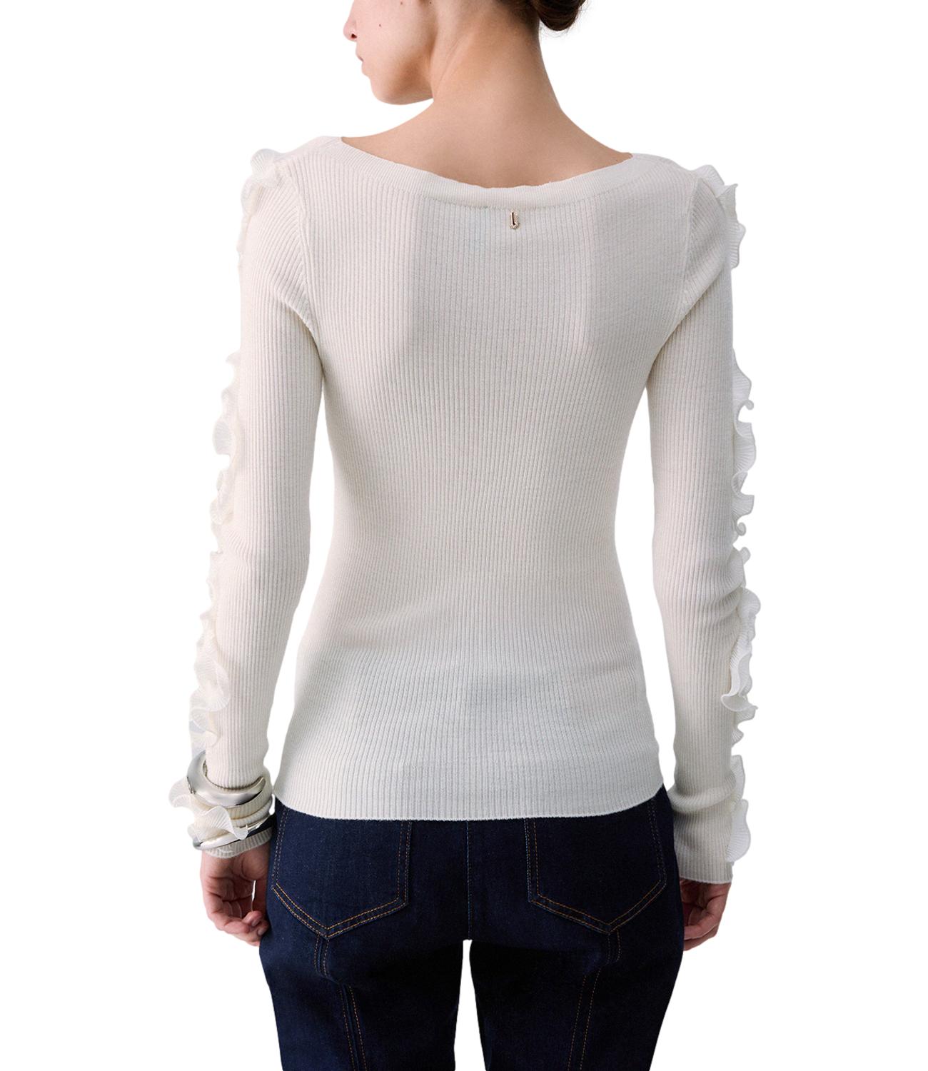 Liu Jo Maglia Rouches Bianco Lana Donna