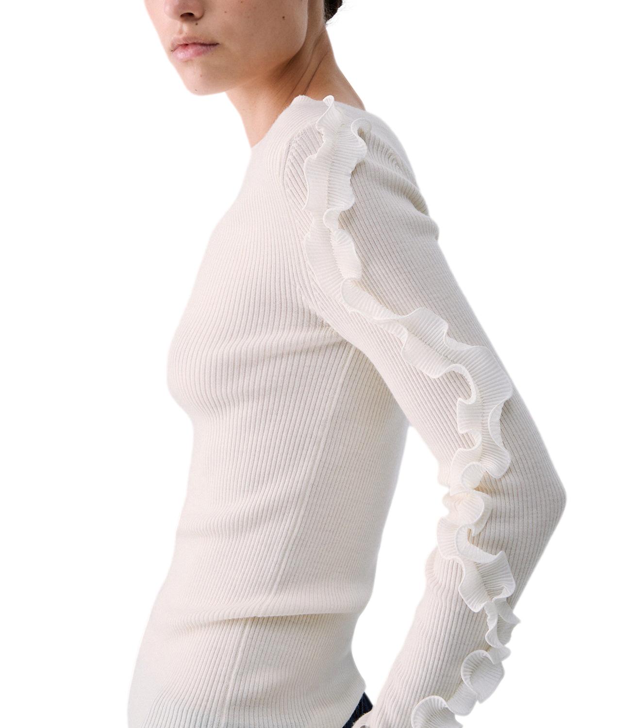 Liu Jo Maglia Rouches Bianco Lana Donna