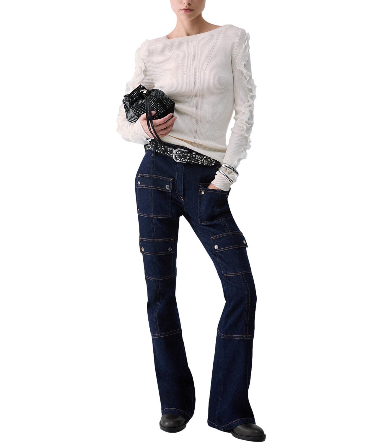 Liu Jo Maglia Rouches Bianco Lana Donna
