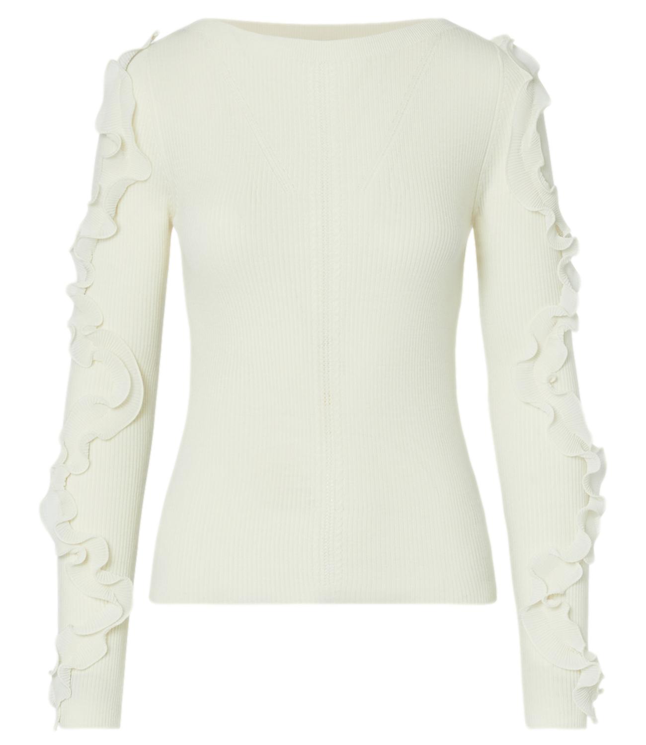 Liu Jo Maglia Rouches Bianco Lana Donna