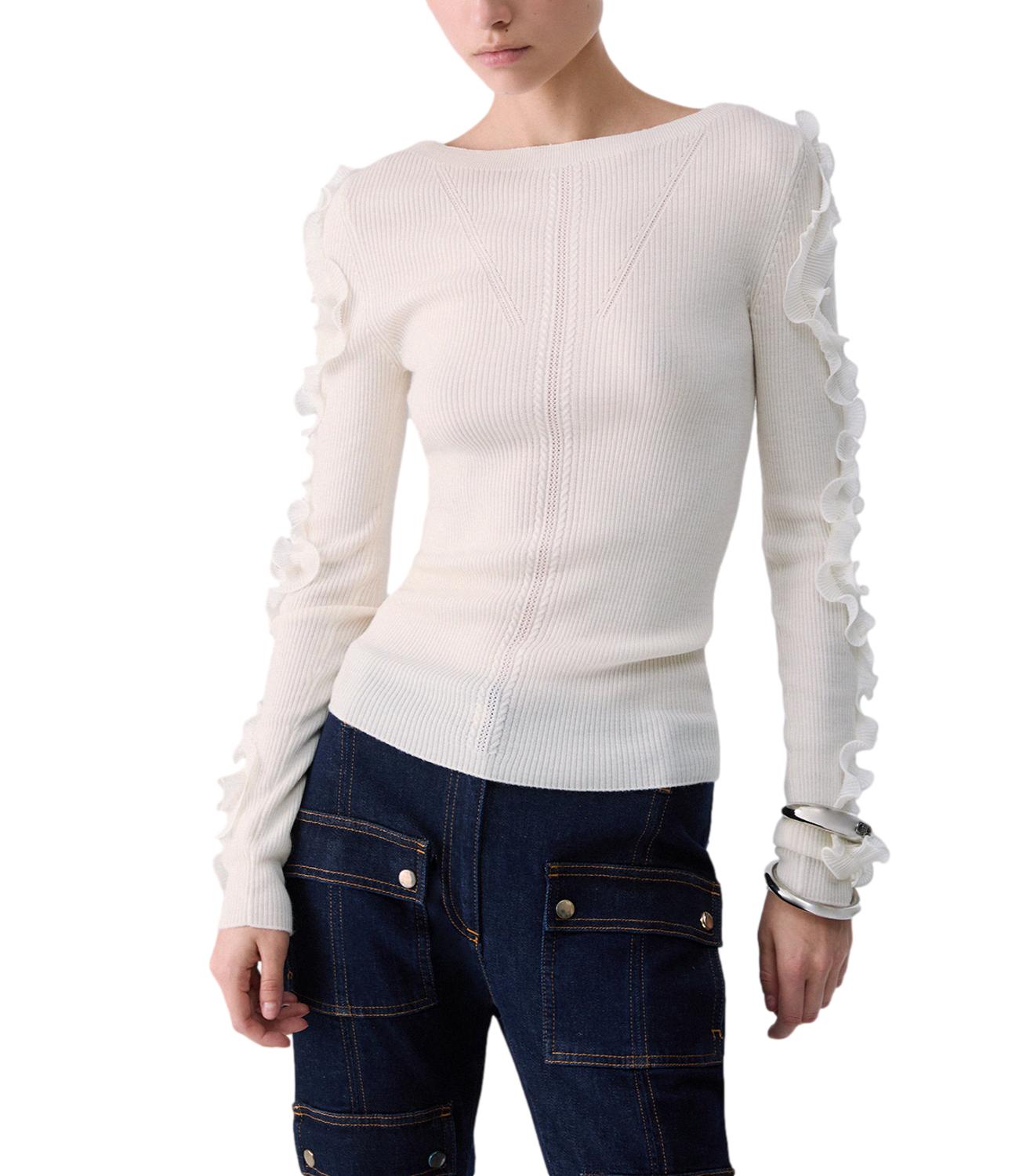Liu Jo Maglia Rouches Bianco Lana Donna