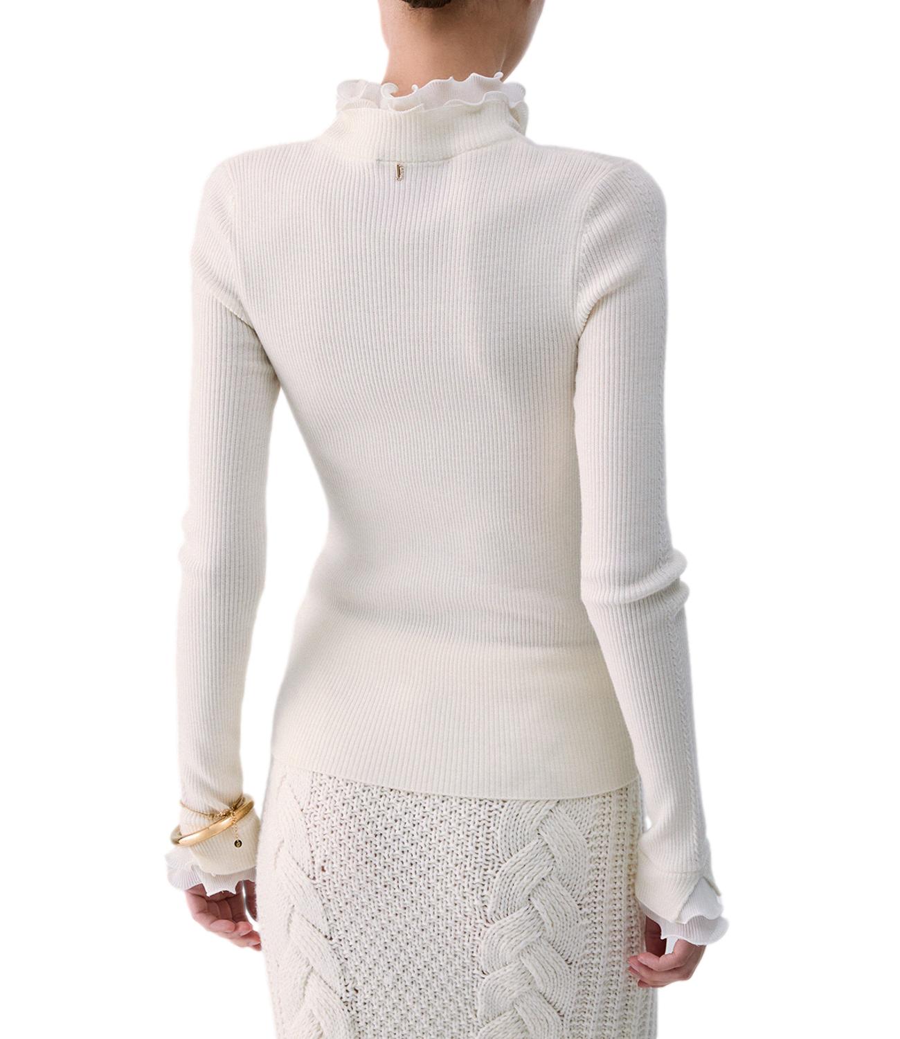 Liu Jo Maglia Rouches Bianco Lana Donna
