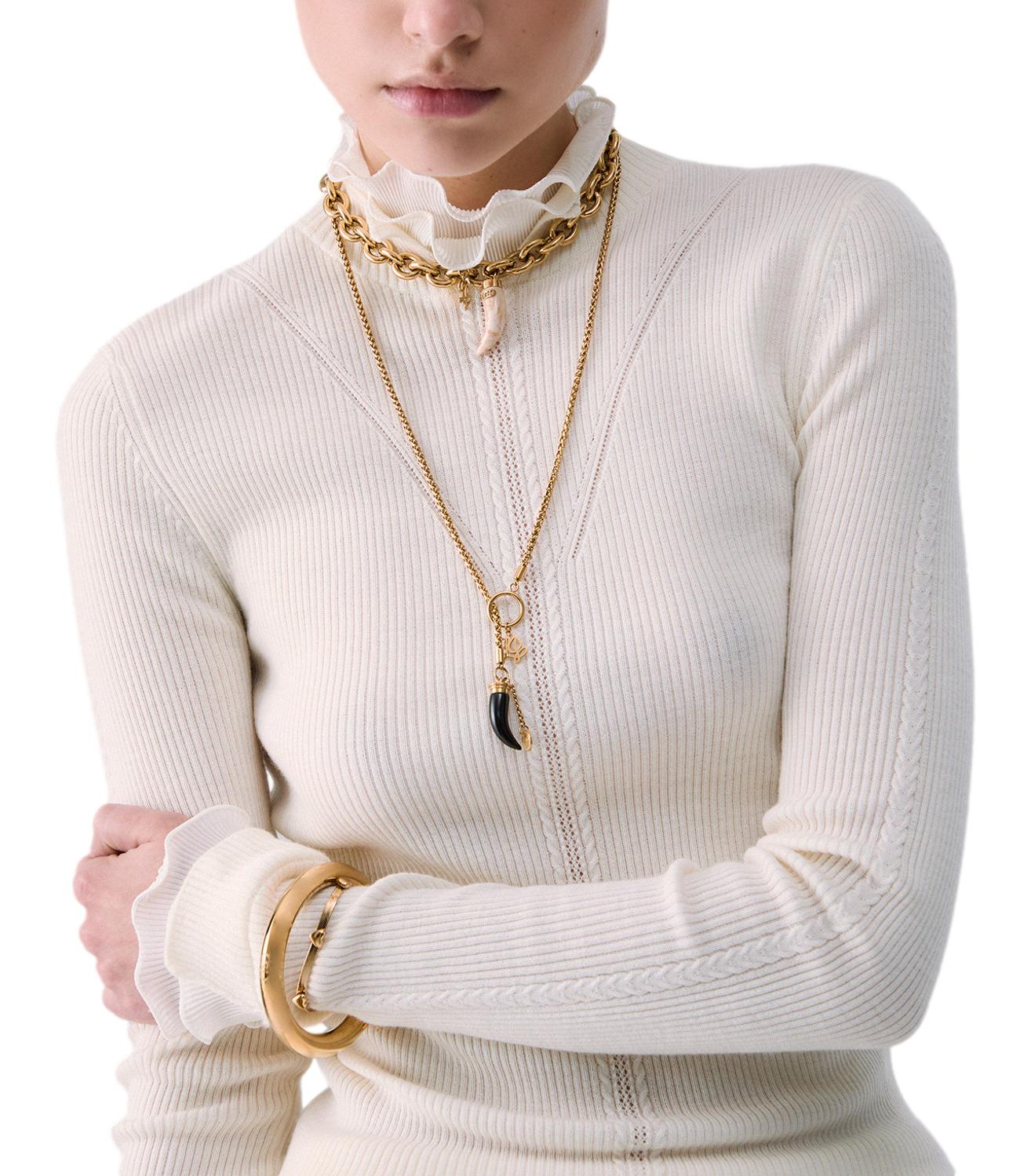 Liu Jo Maglia Rouches Bianco Lana Donna