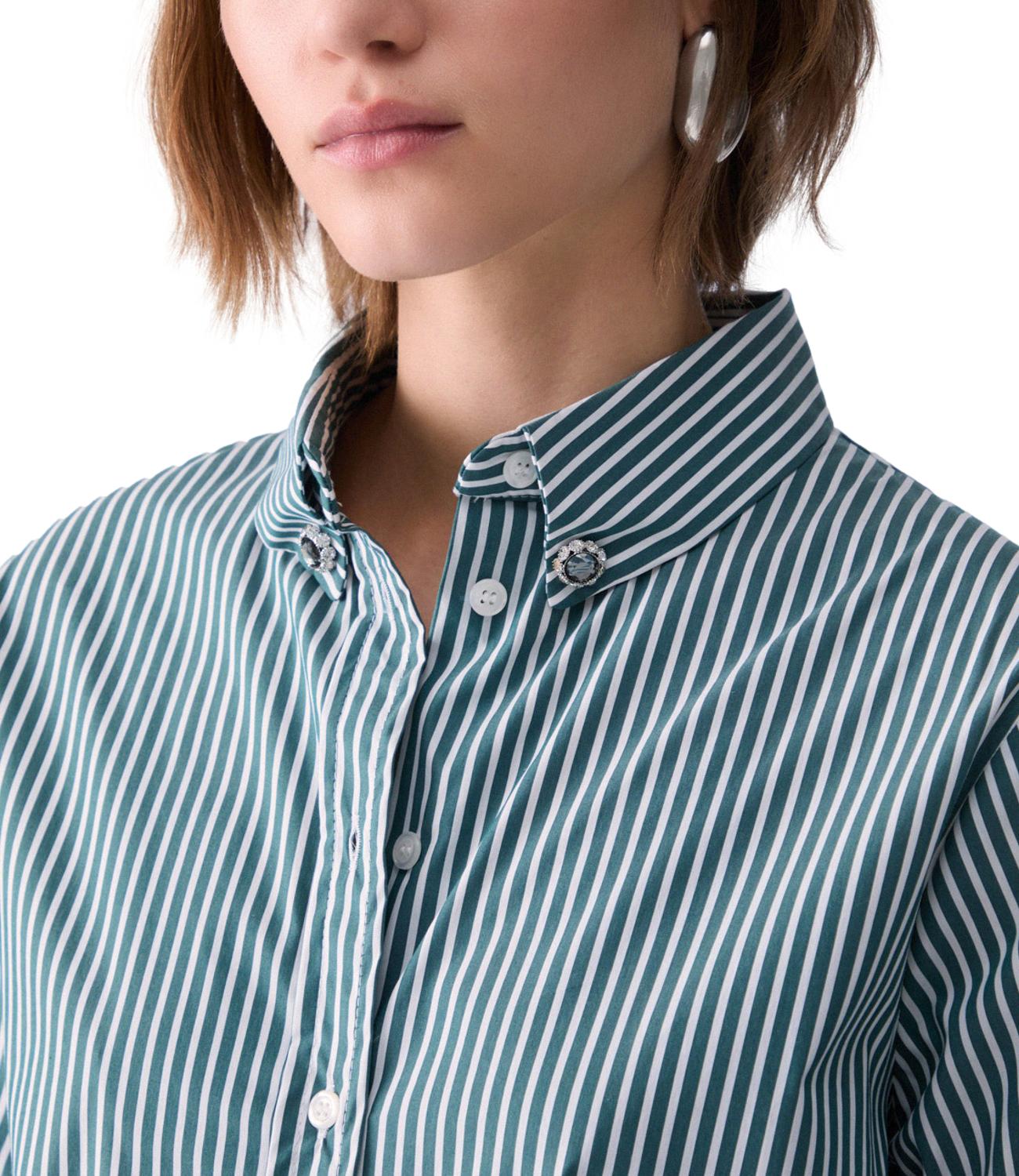 Liu Jo Camicia Dark Green/White Donna