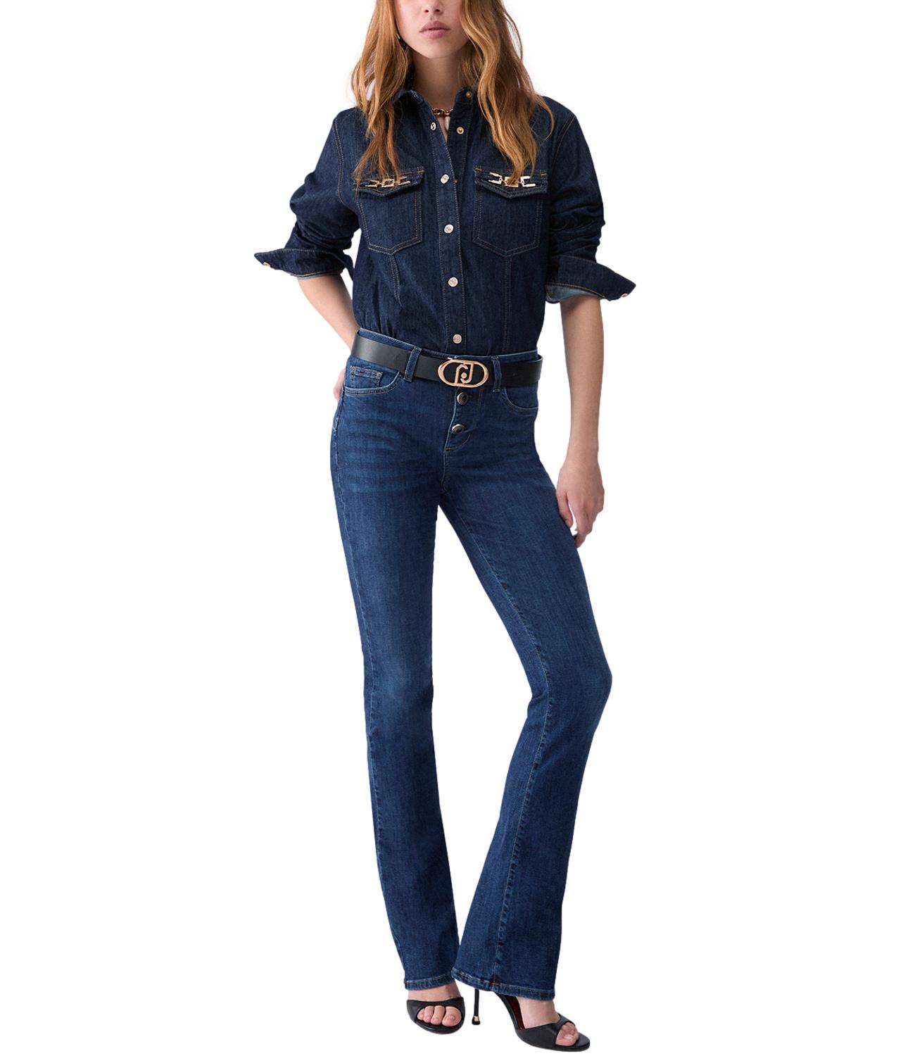 Liu Jo Pantalone Bootcut Denim Blue Jolie Wash Donna
