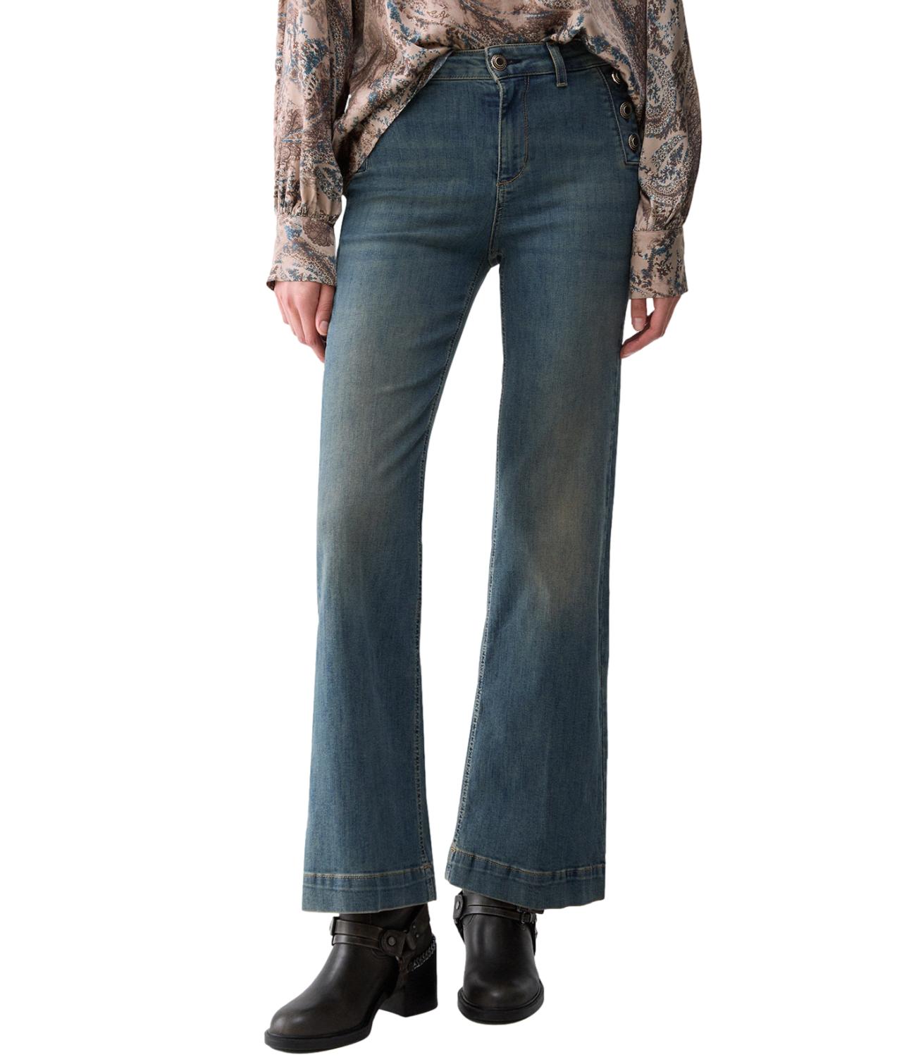 Liu Jo Pantalone Flare Denim Blue Dirty Jolie