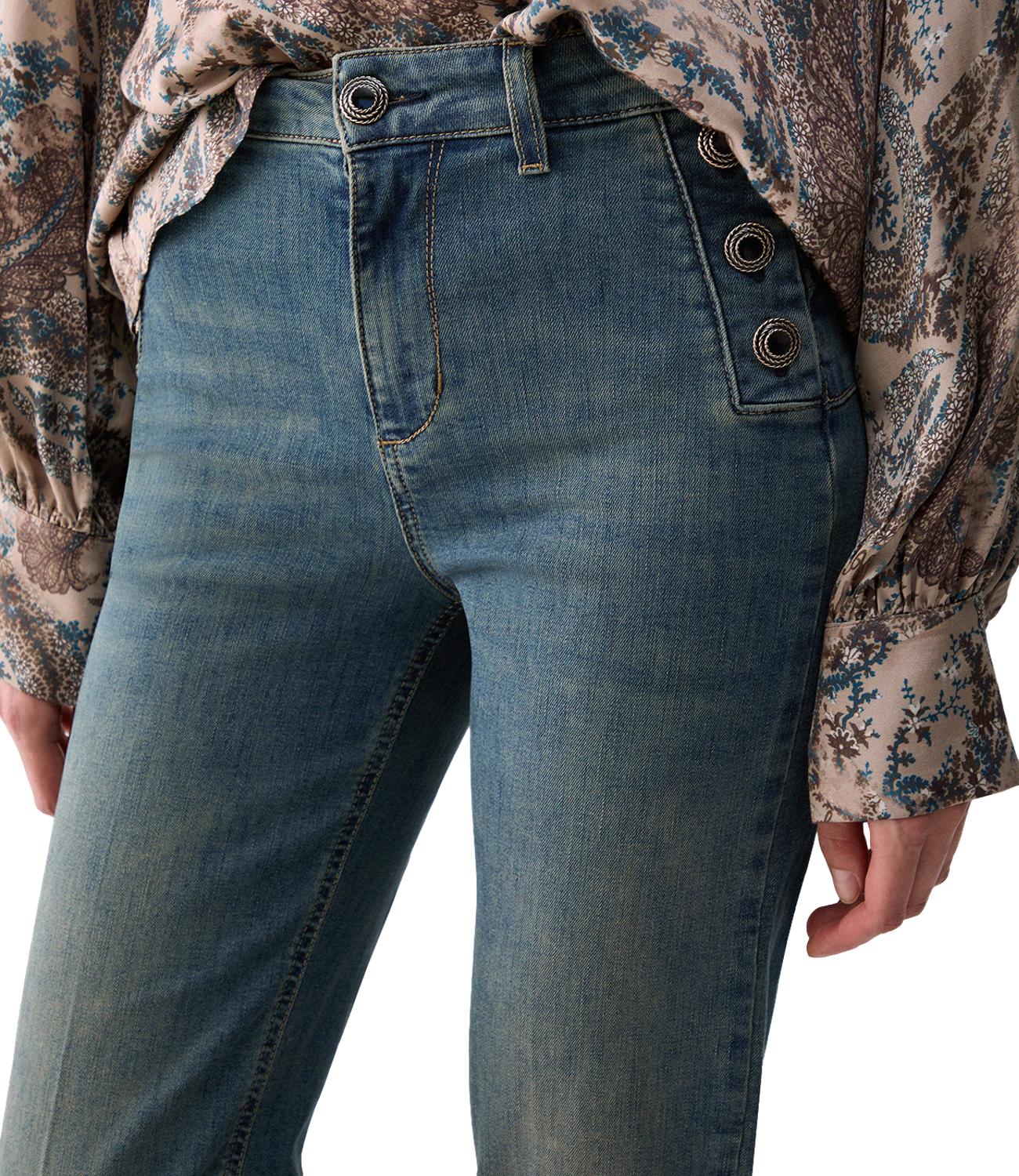 Liu Jo Pantalone Flare Denim Blue Dirty Jolie