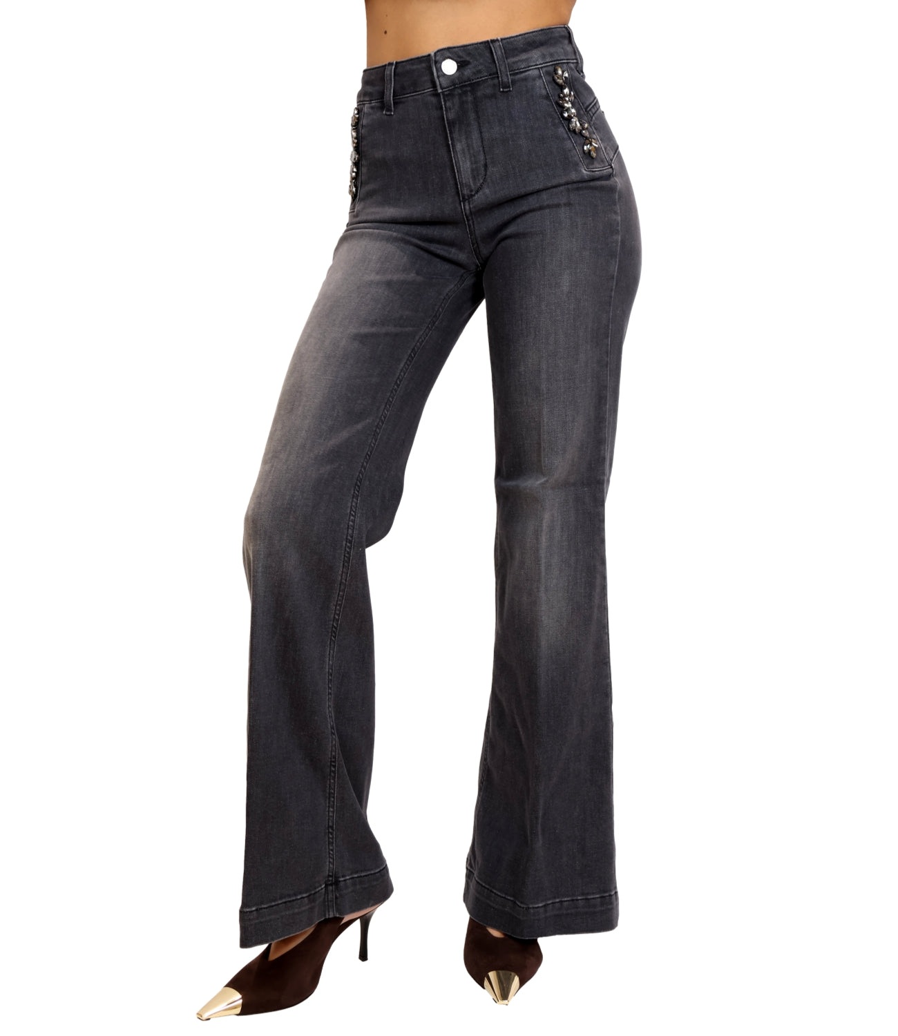 Liu Jo Jeans B.UP FLARE BUTTON H.W. Grey Donna