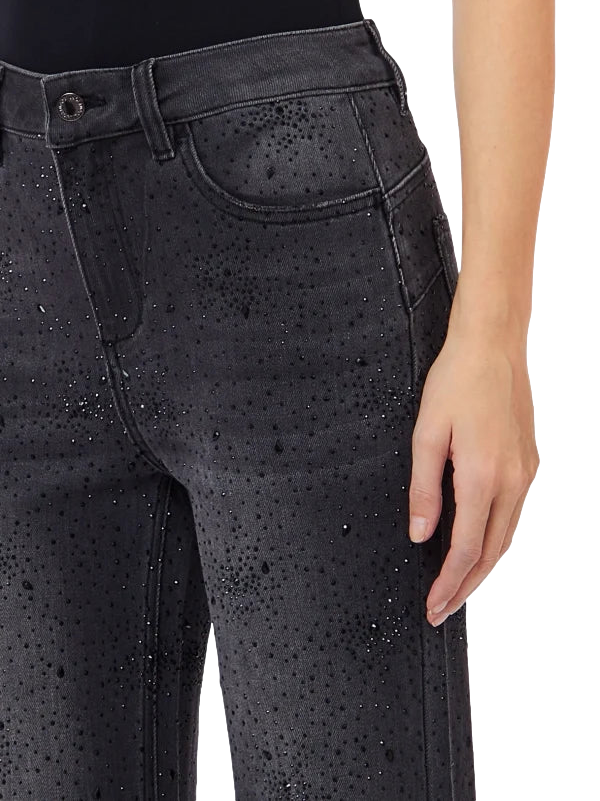 Liu Jo Pantalone Flare Glam H.W. Den.Black Donna