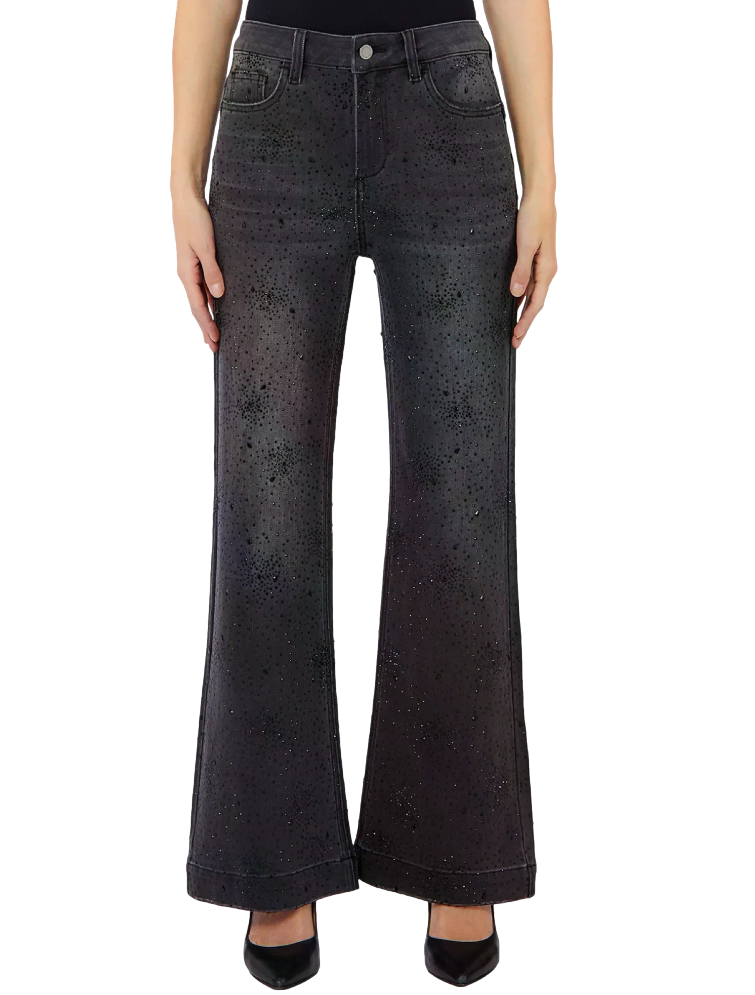 Liu Jo Pantalone Flare Glam H.W. Den.Black Donna
